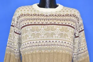 80s Buckingham Snowflake Zigzag Diamond Pullover Sweater Medium