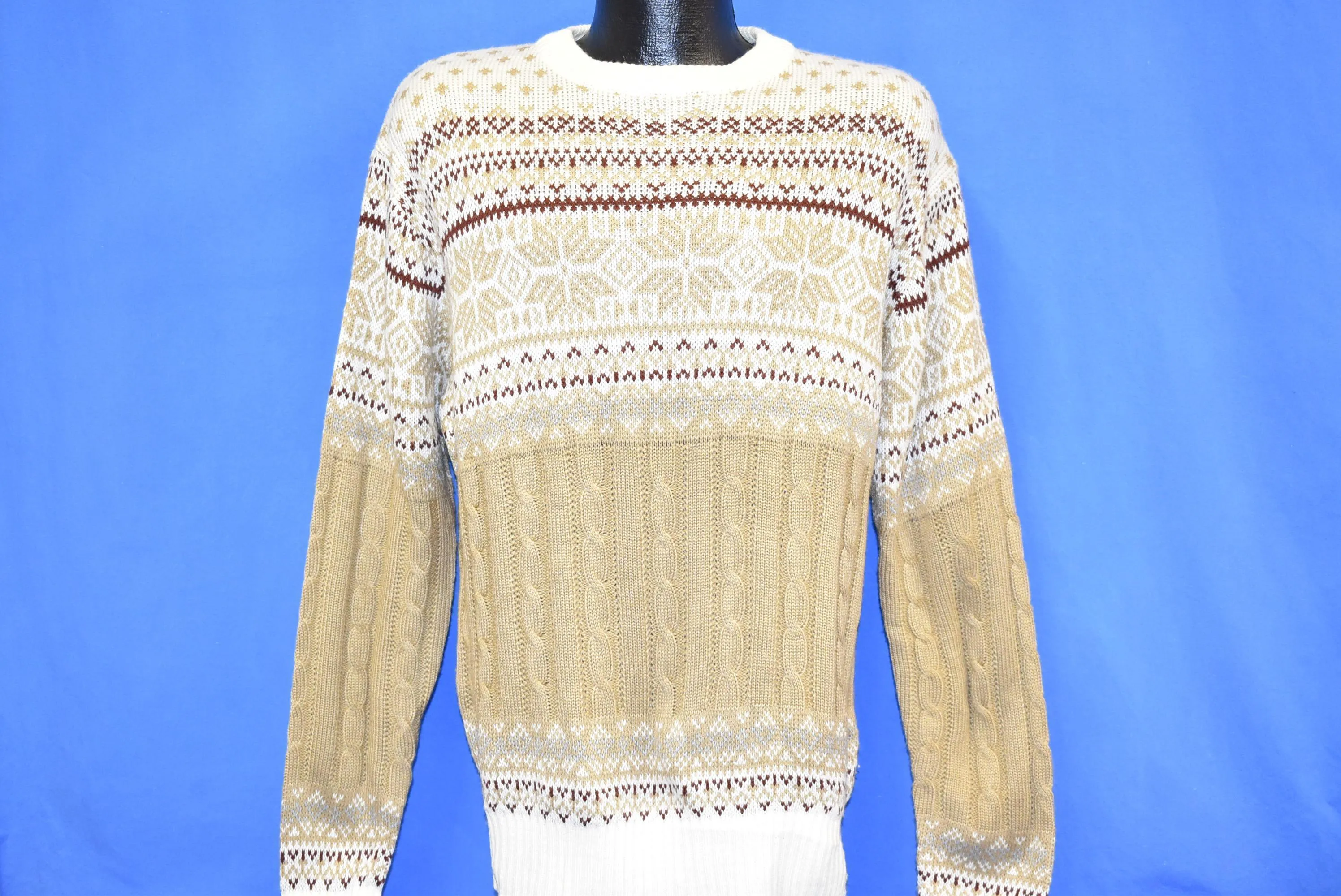 80s Buckingham Snowflake Zigzag Diamond Pullover Sweater Medium