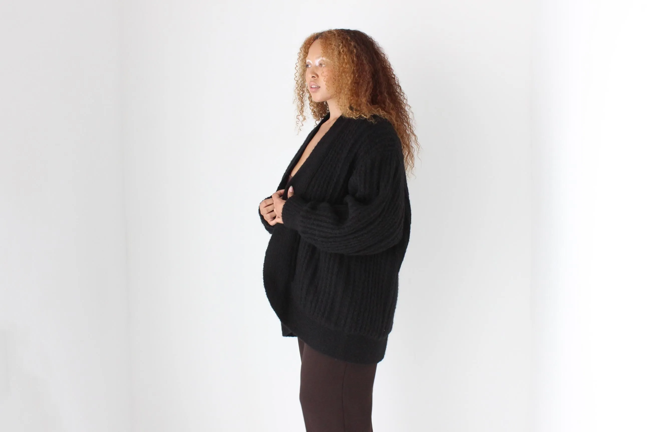 80s Mohair Knit Oversized Cocoon Cardigan