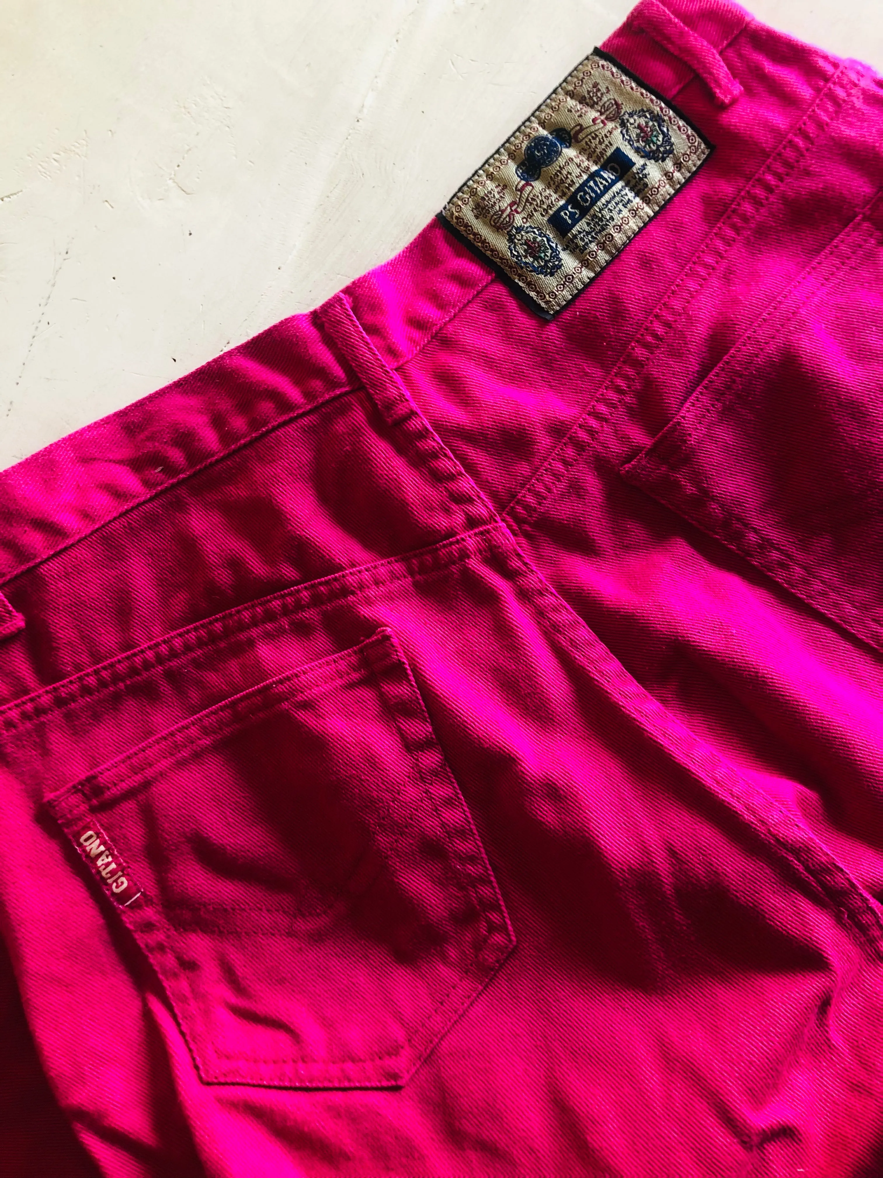 80'S VINTAGE GITANO HOT PINK MOM JEANS // WAIST SIZE 30