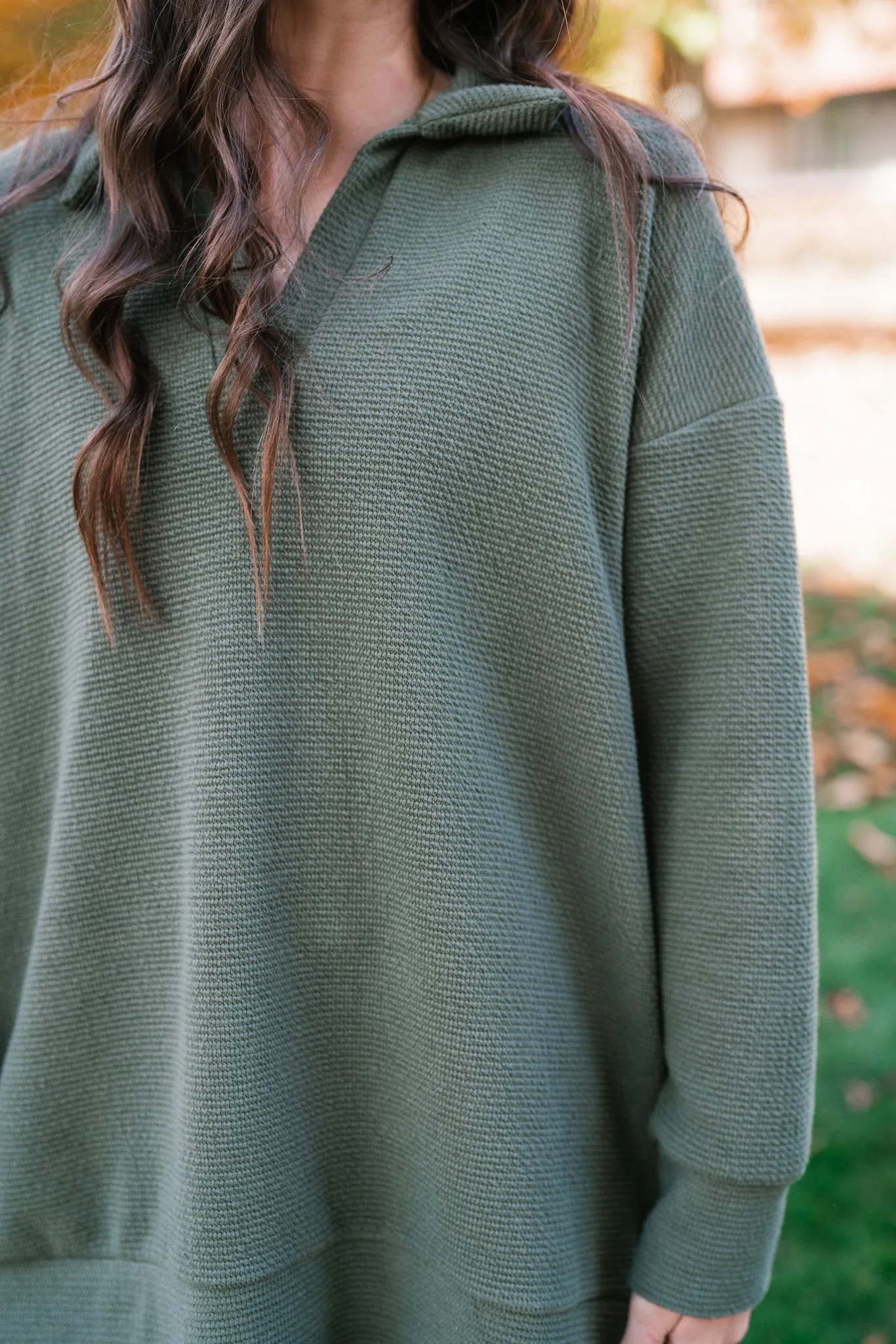 After Hours V-Neck Pullover - Olive