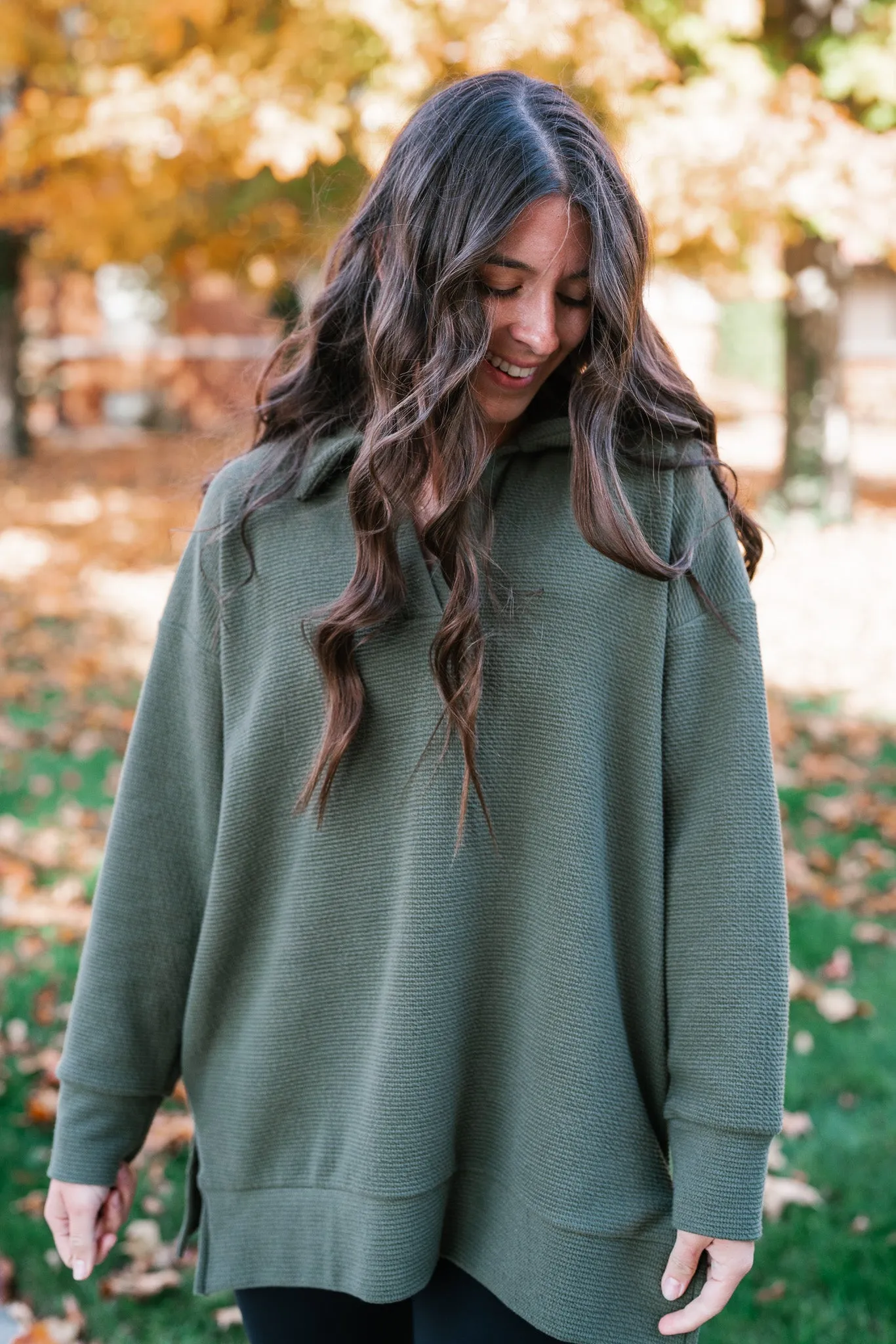 After Hours V-Neck Pullover - Olive