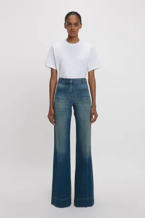 Alina High Waisted Stretch Jean In Mid Blue