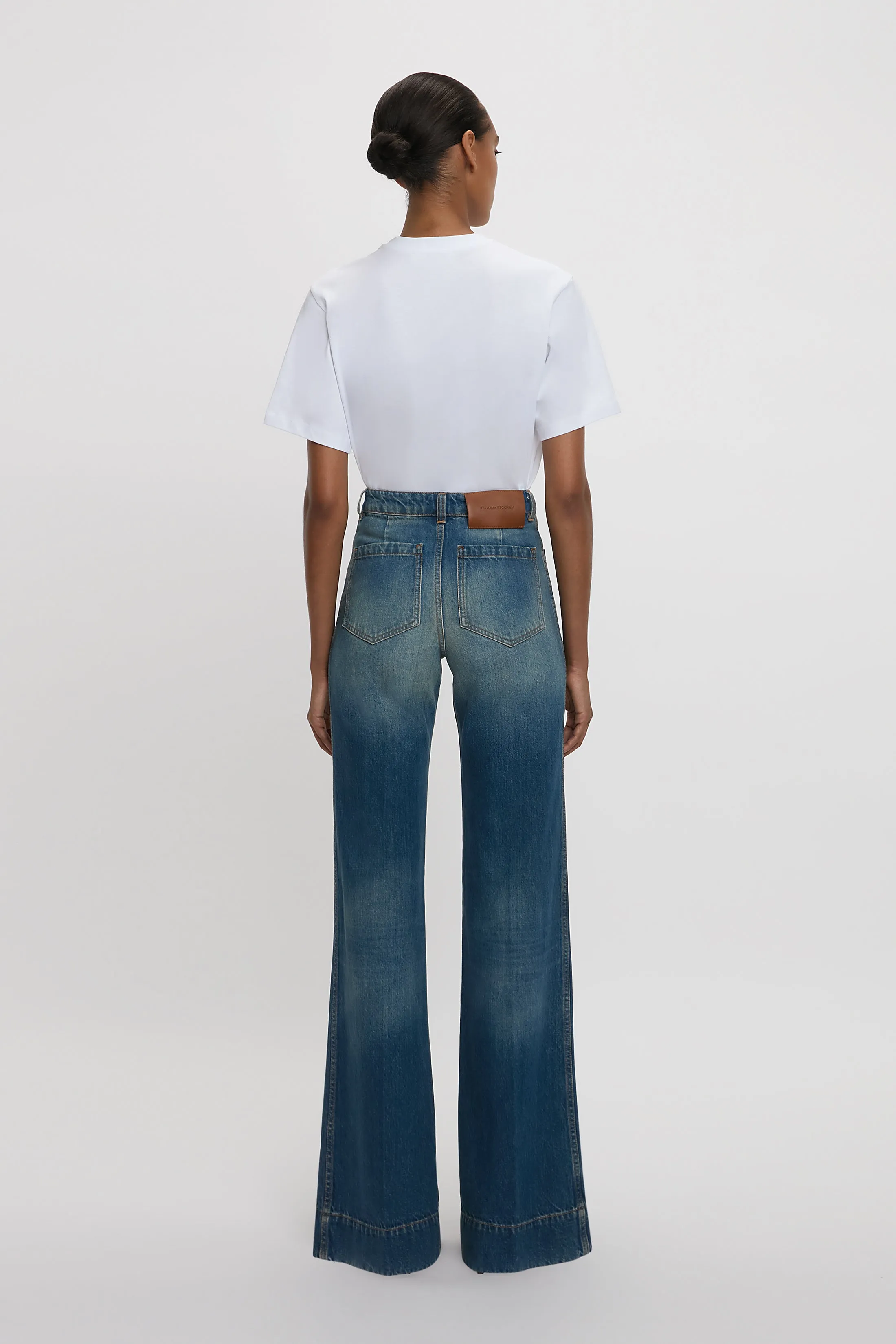 Alina High Waisted Stretch Jean In Mid Blue