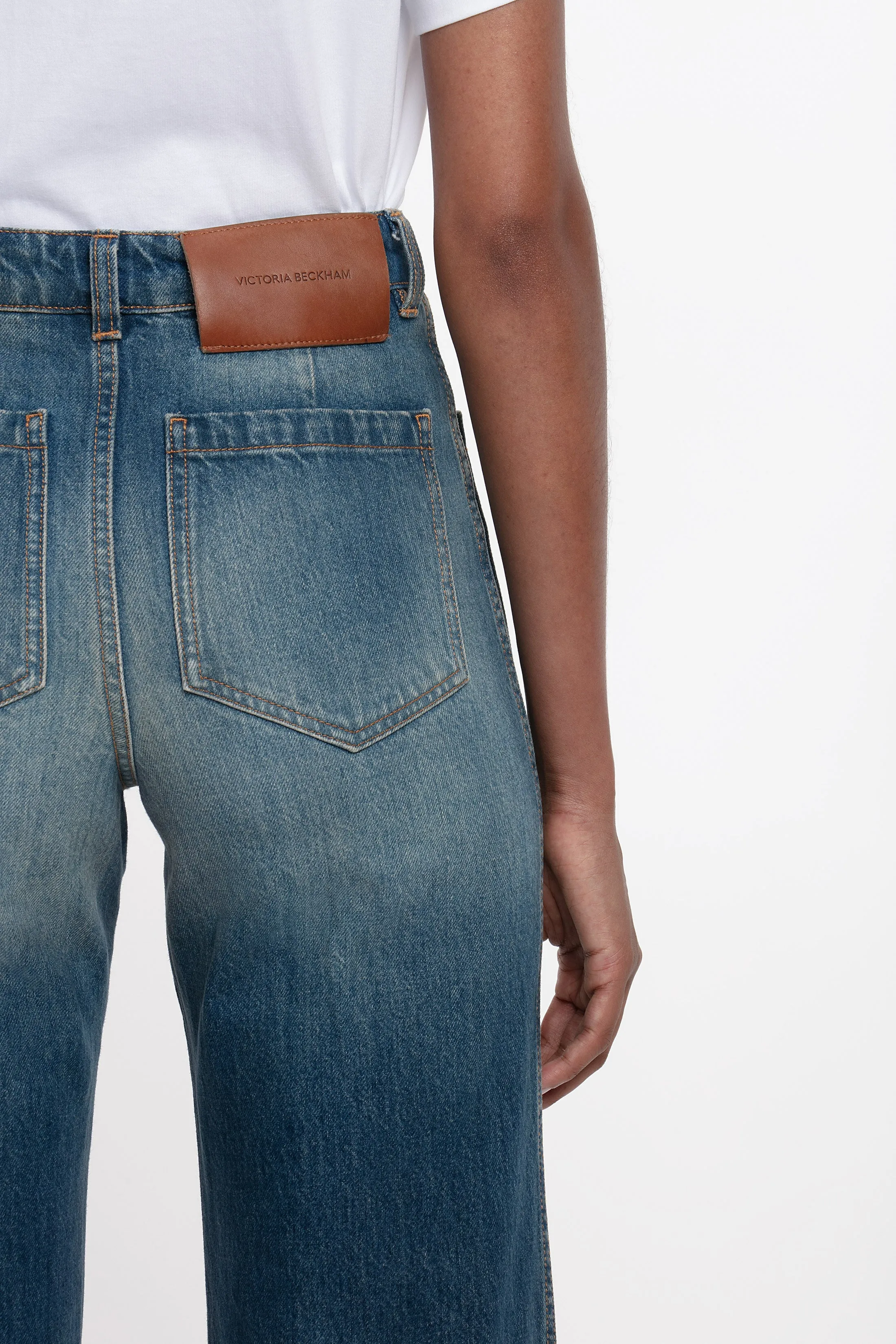 Alina High Waisted Stretch Jean In Mid Blue