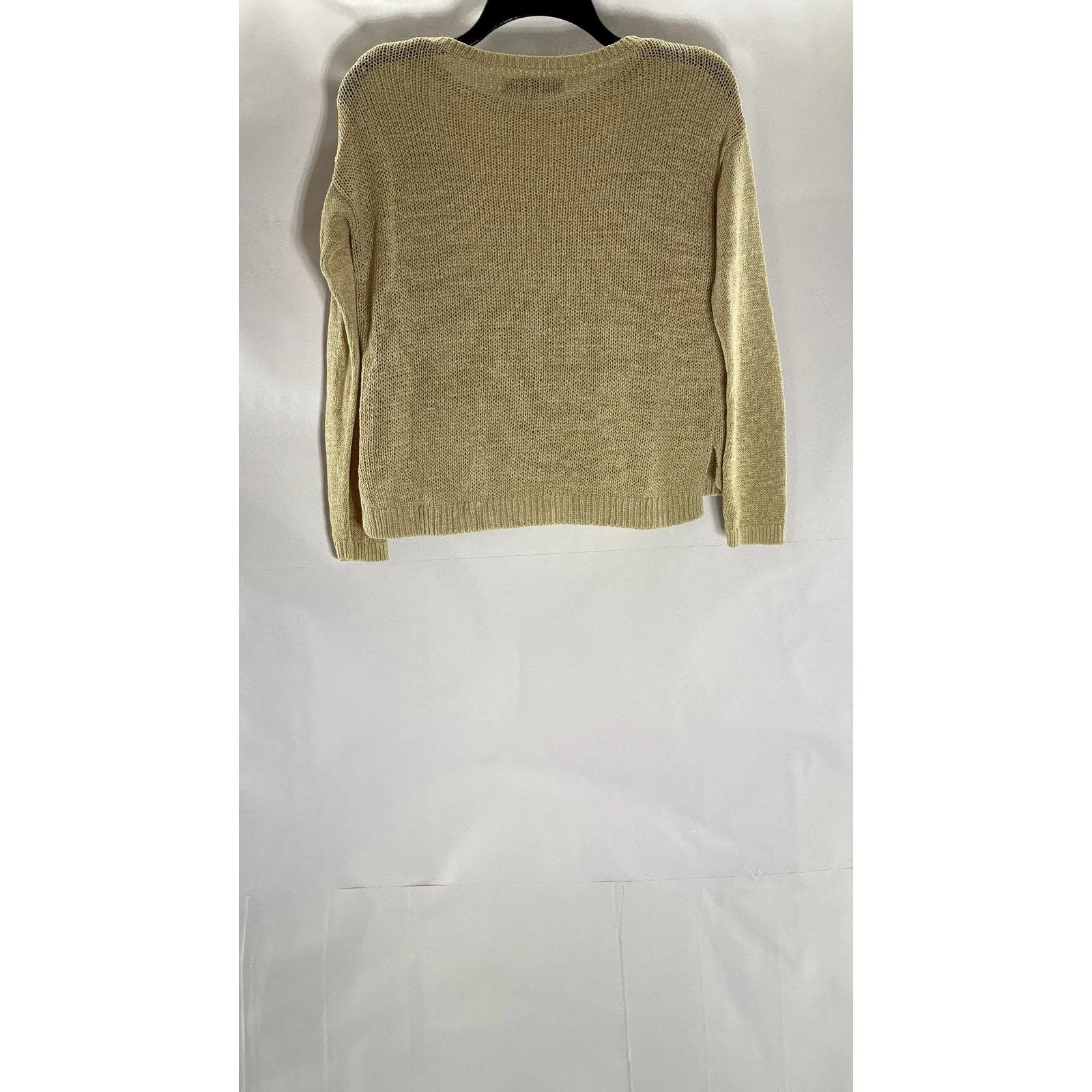 ANN TAYLOR LOFT Women's Petite Tan Knit Crewneck Long Sleeve Sweater SZ XS/P