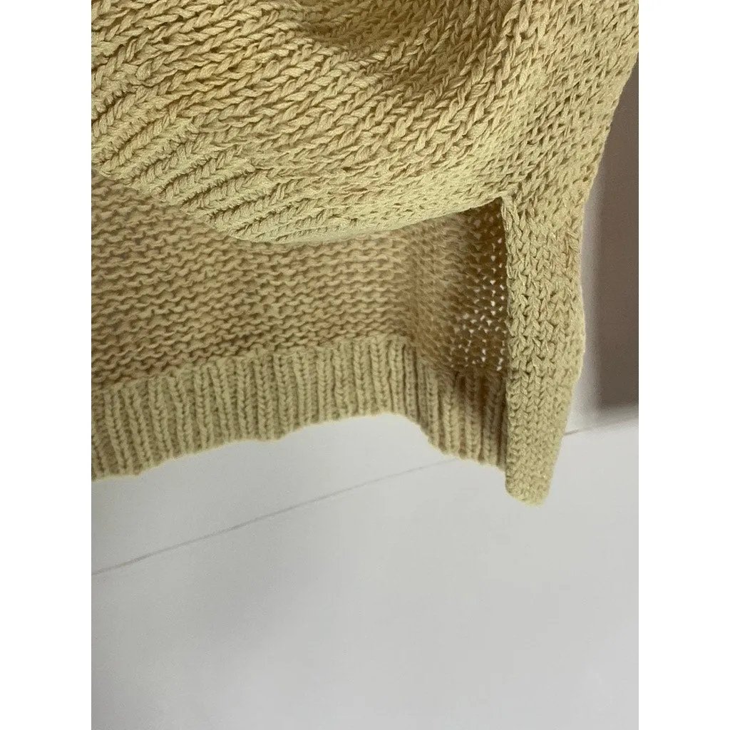 ANN TAYLOR LOFT Women's Petite Tan Knit Crewneck Long Sleeve Sweater SZ XS/P