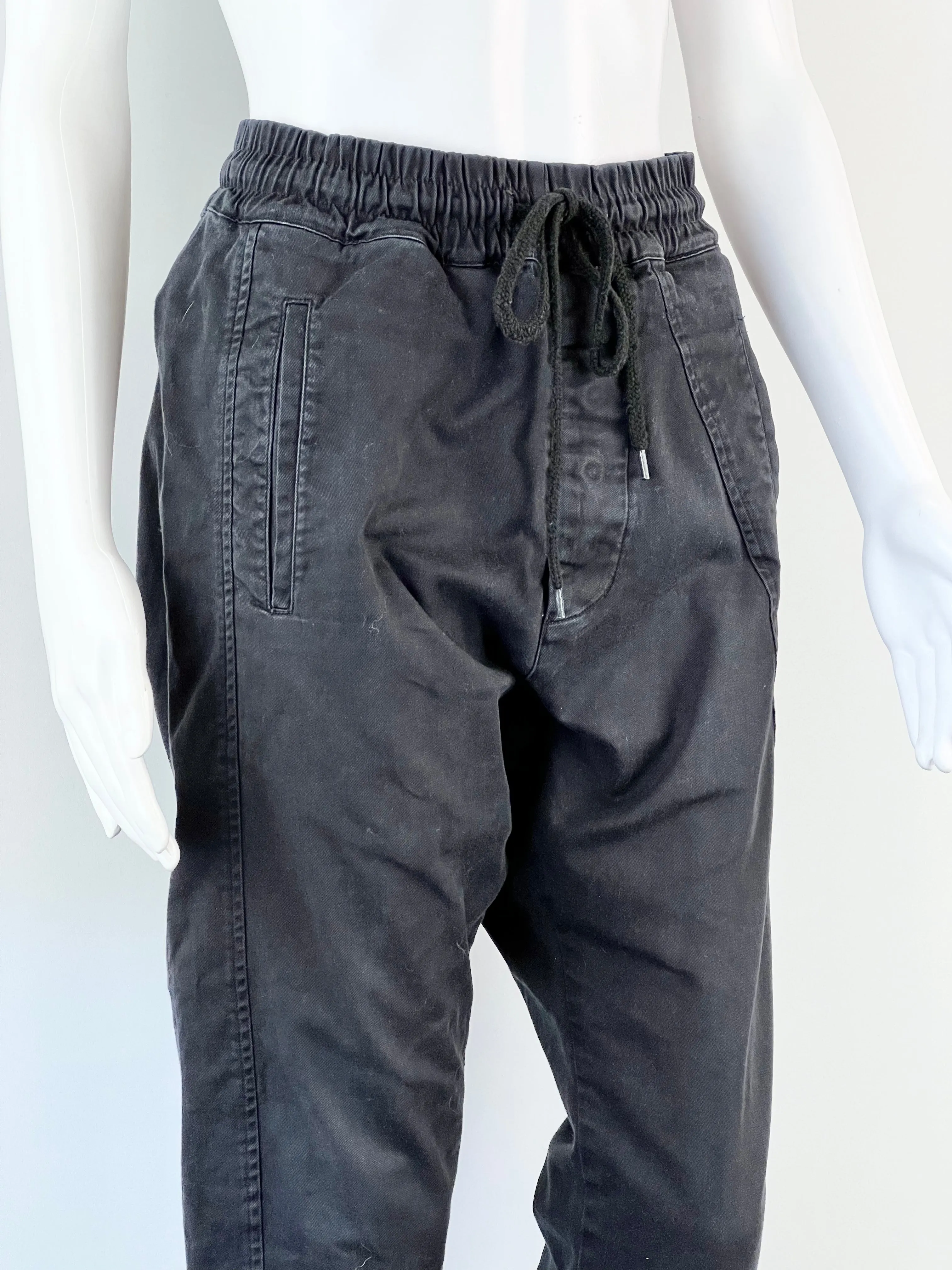 Bassike Black Denim Relaxed Fit Pants - AU10