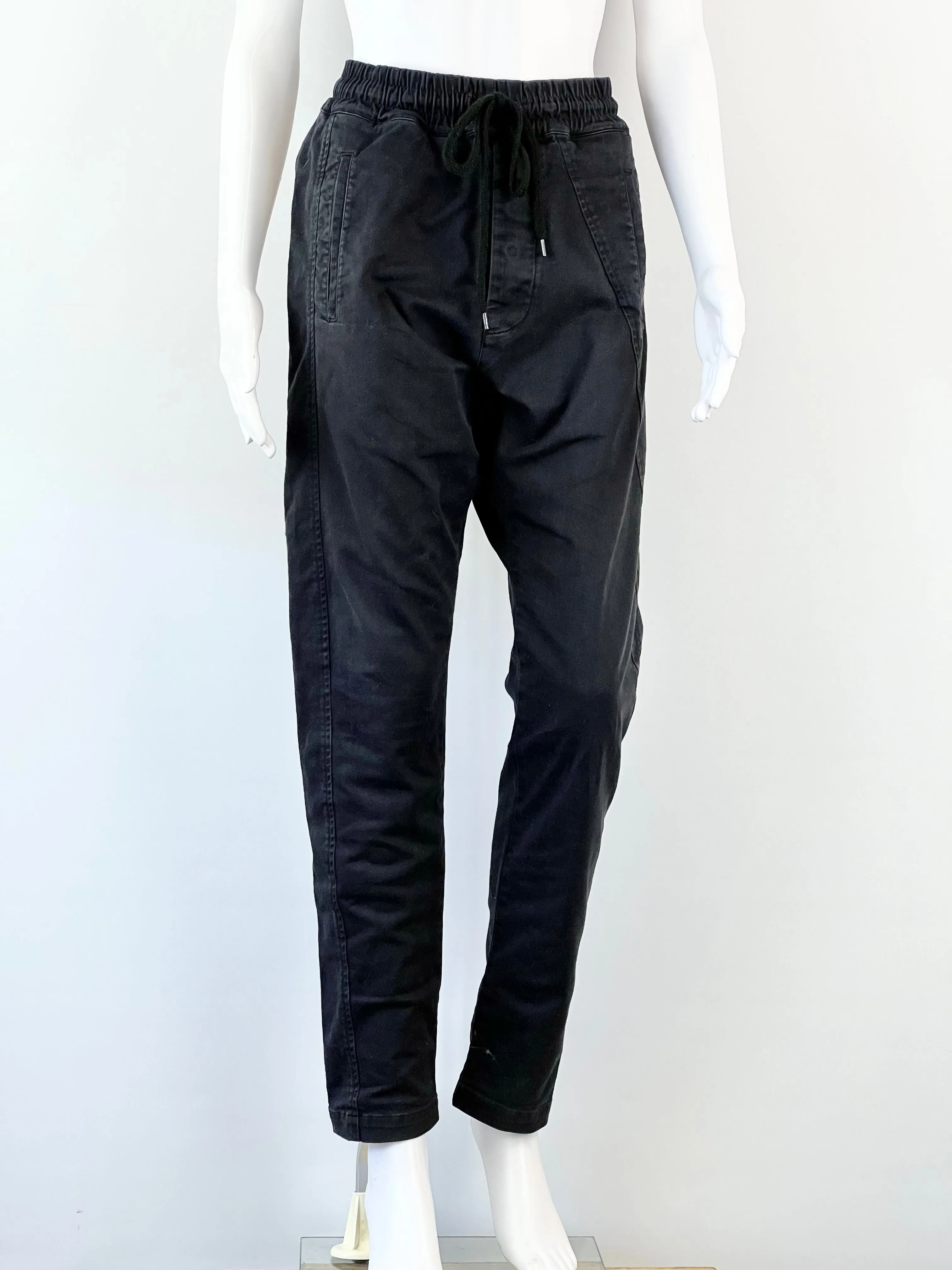 Bassike Black Denim Relaxed Fit Pants - AU10