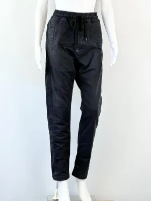 Bassike Black Denim Relaxed Fit Pants - AU10