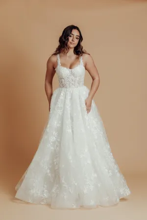 corset wedding dress with lace detail