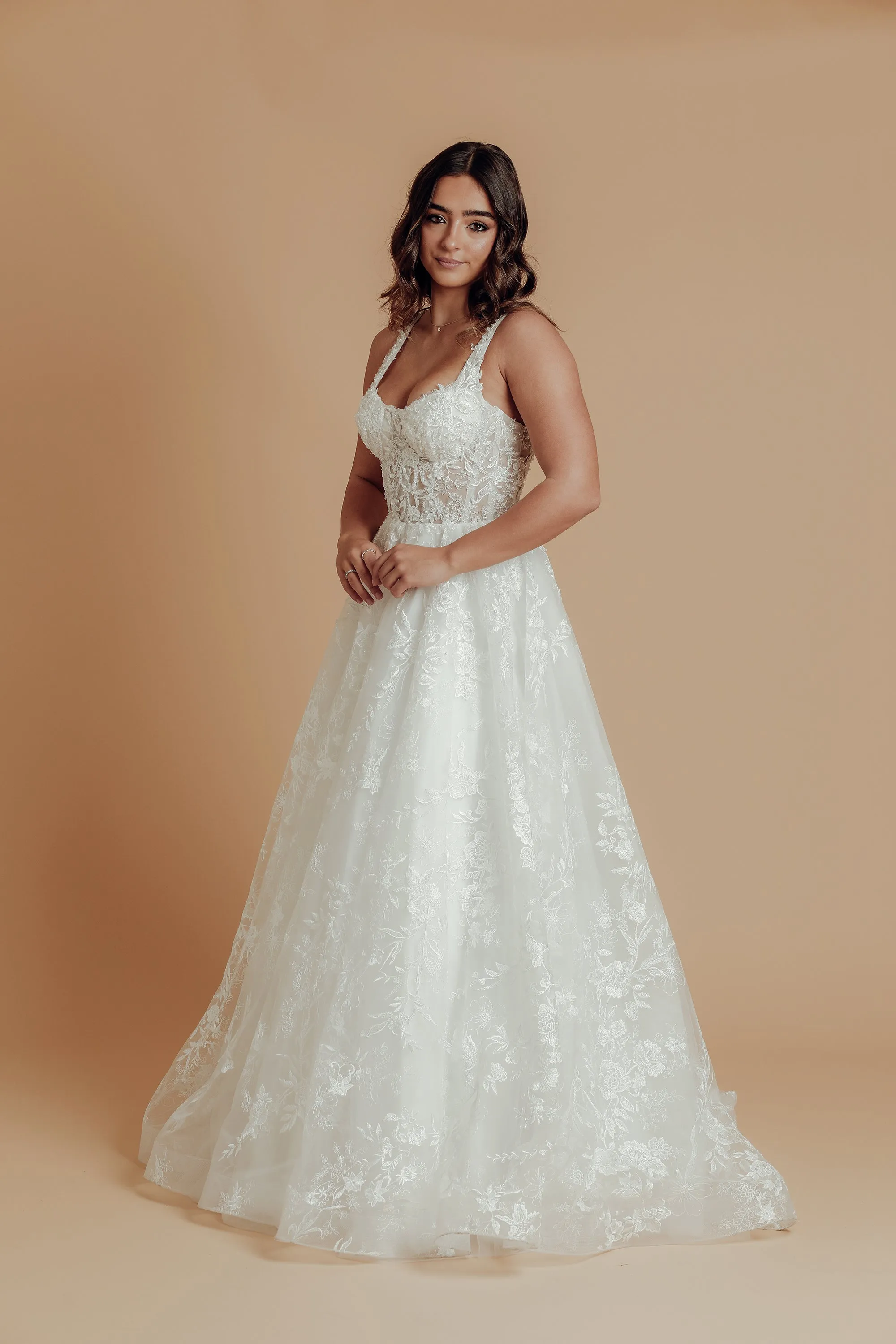 corset wedding dress with lace detail
