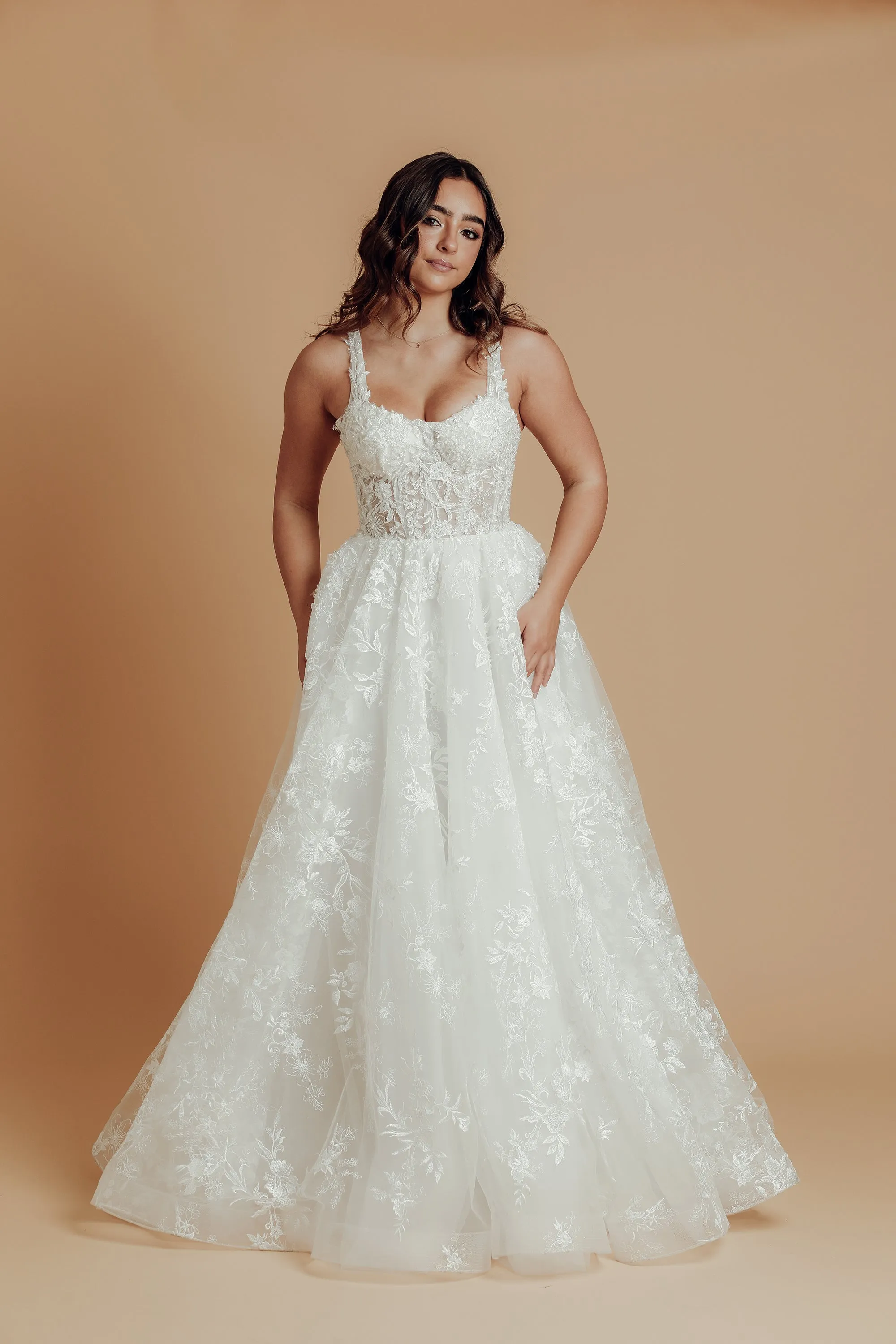 corset wedding dress with lace detail