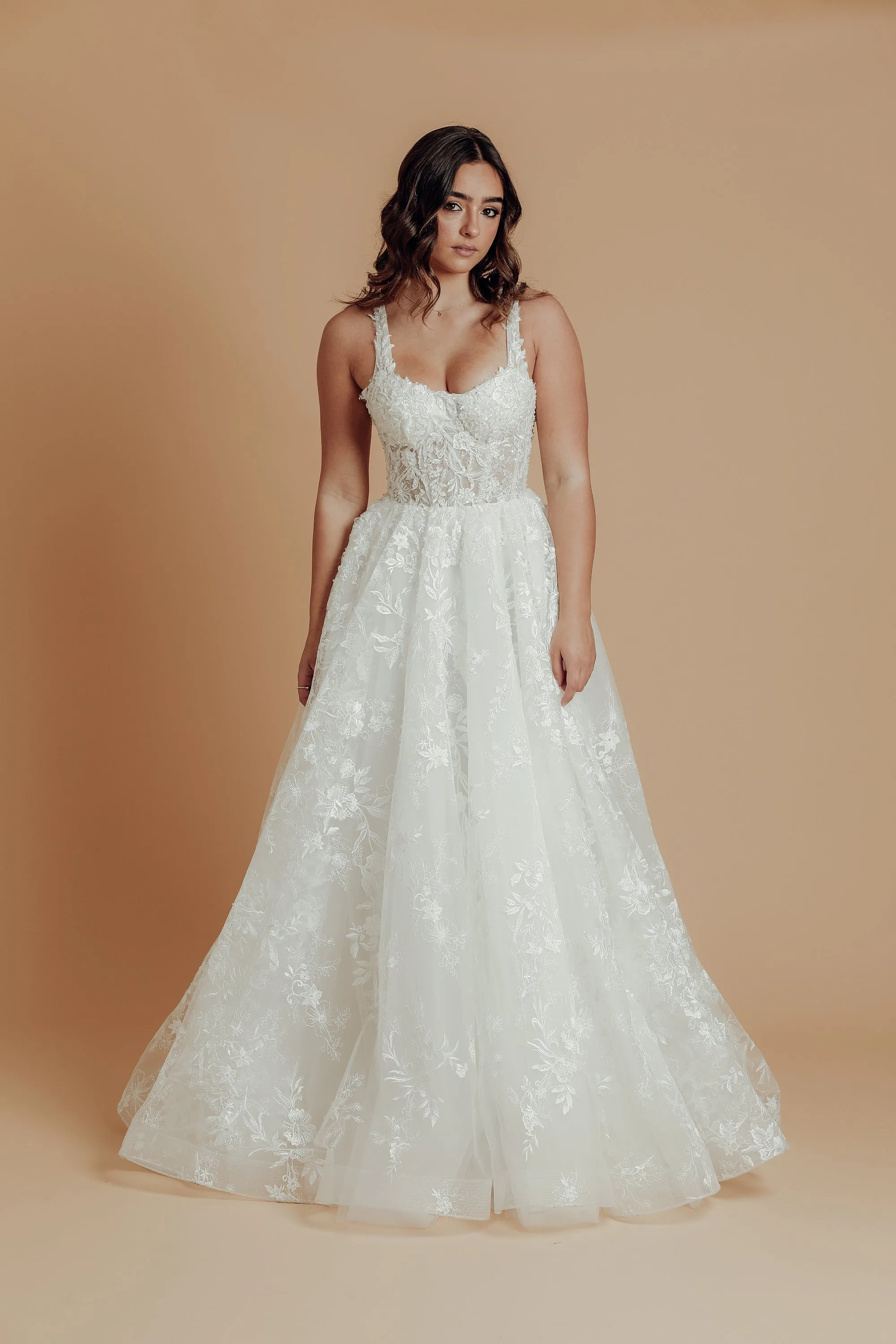 corset wedding dress with lace detail