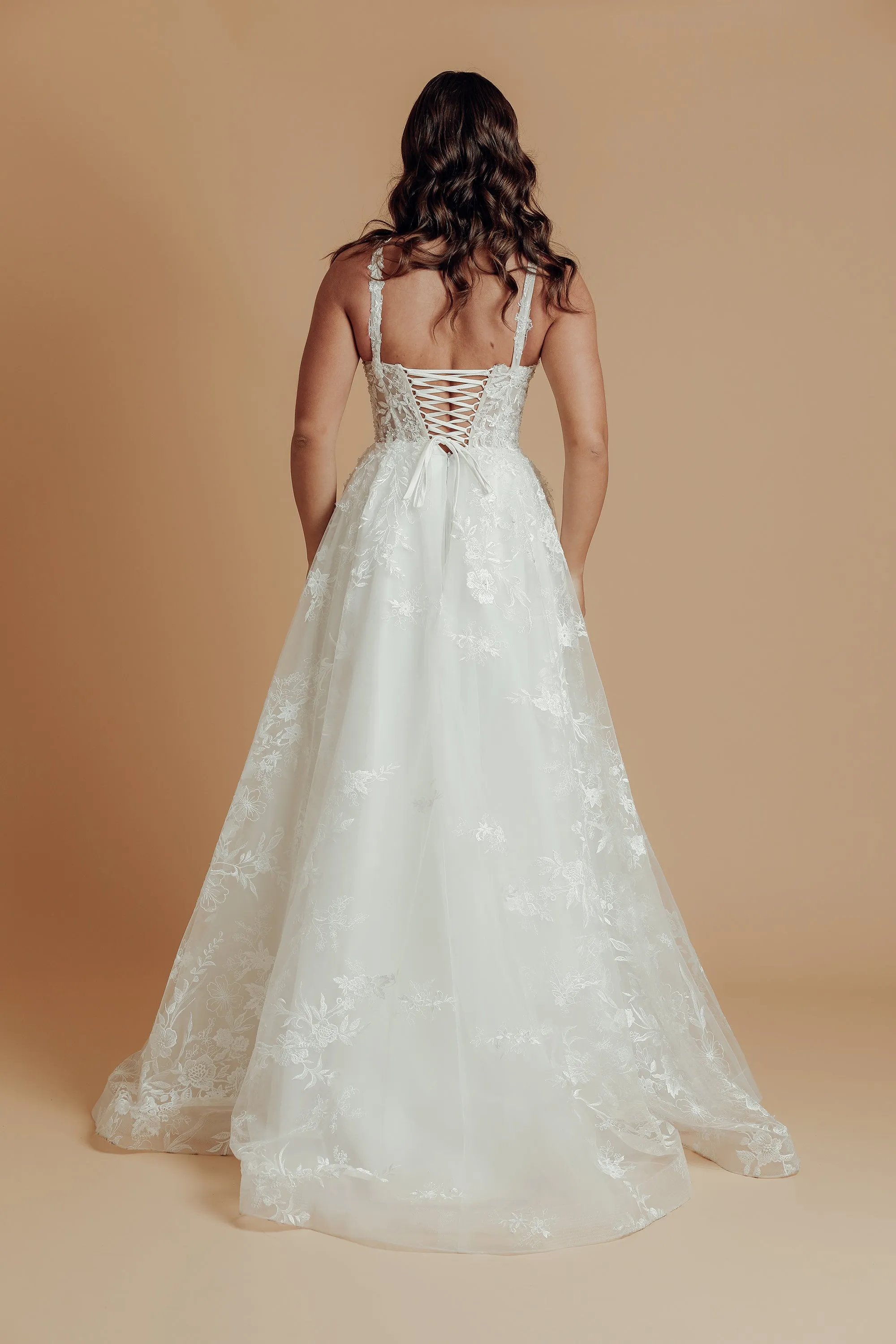 corset wedding dress with lace detail