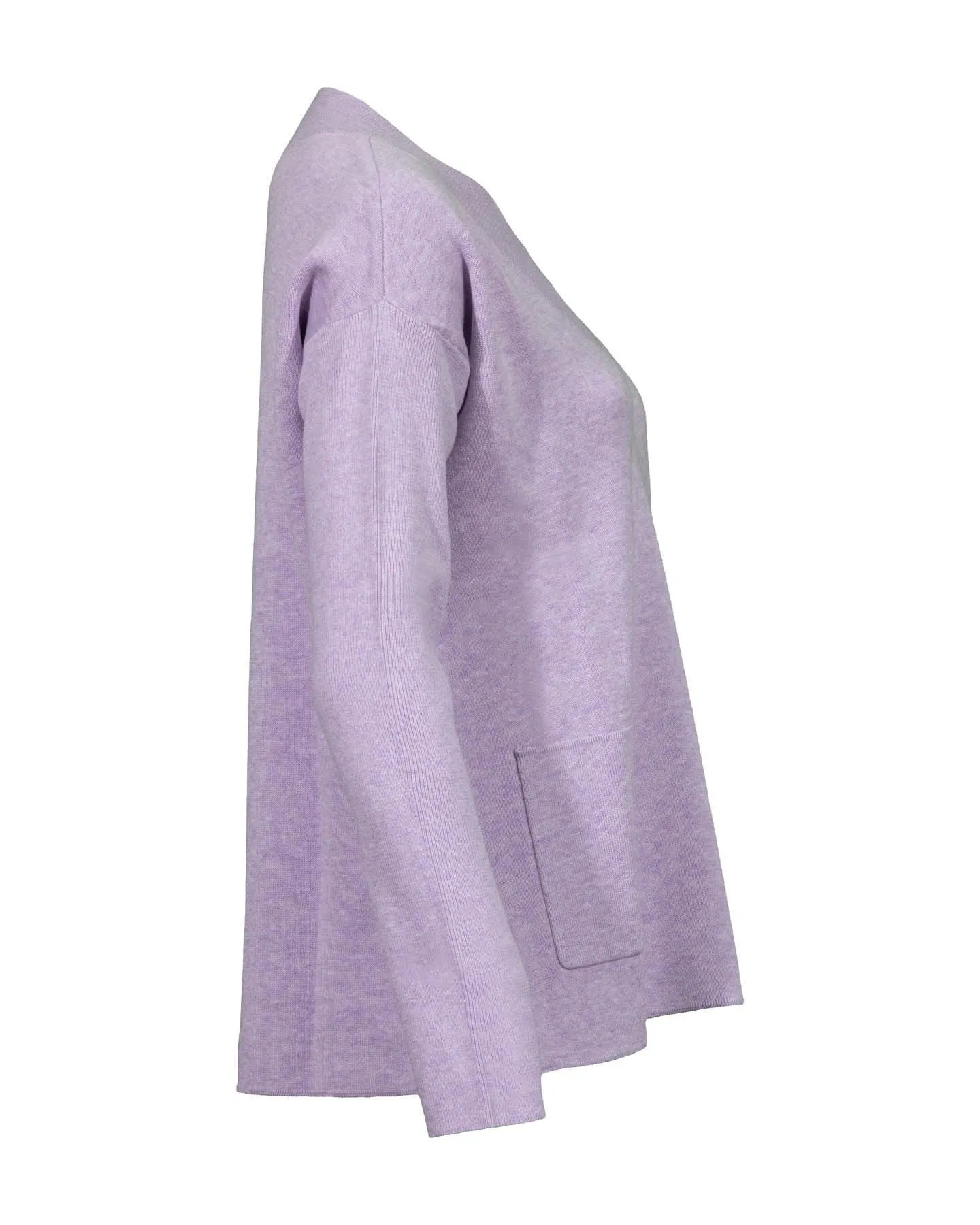 Cotton Blend V-Neck Pullover Lilac
