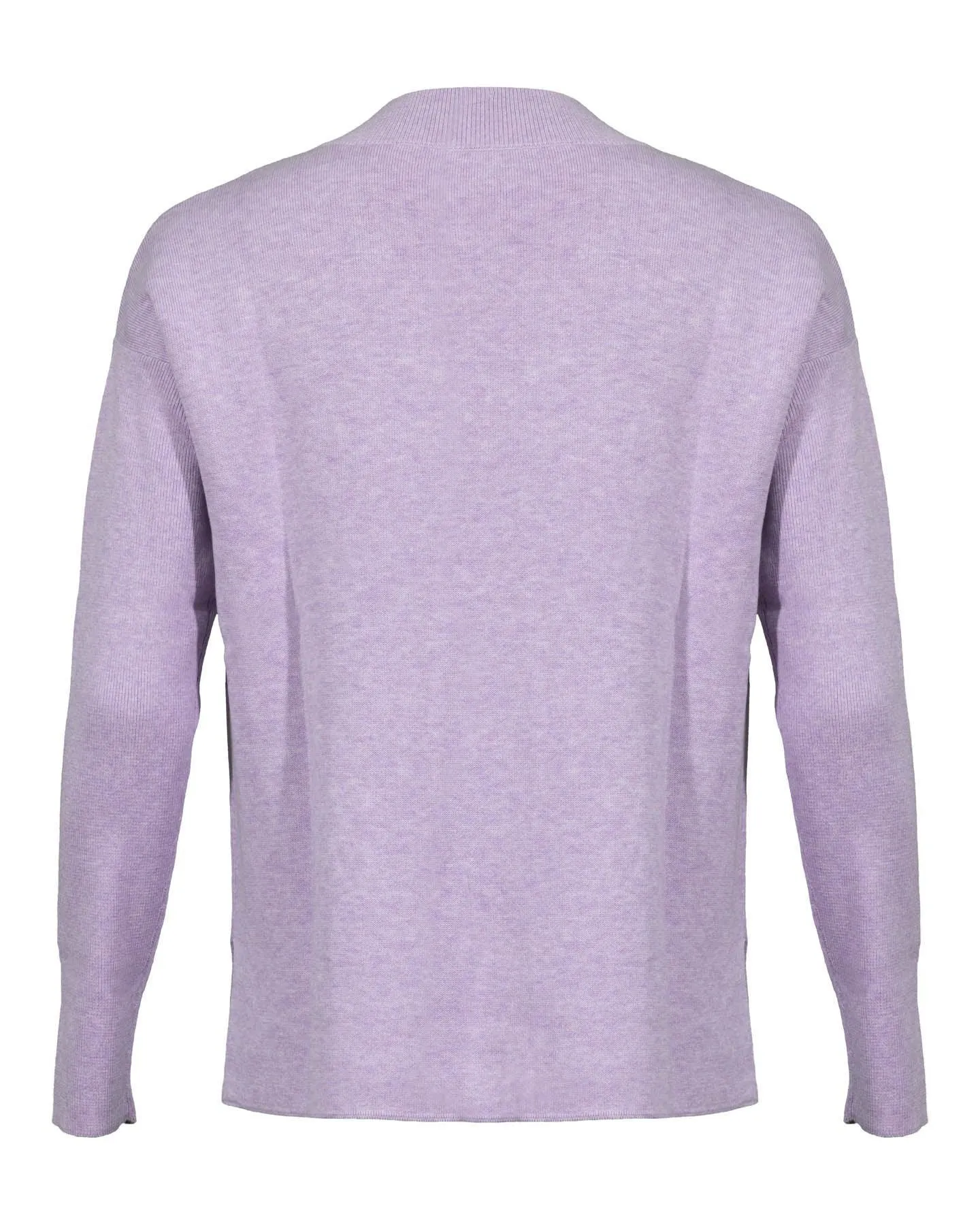 Cotton Blend V-Neck Pullover Lilac