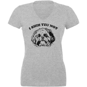 I Shih Tzu Not Juniors V-Neck T Shirt