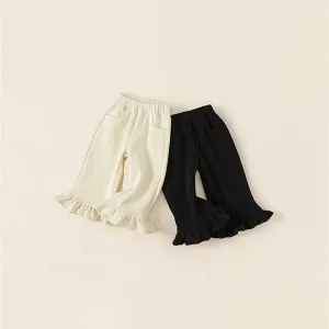 Jojo Ruffled Fleece Flared Pants