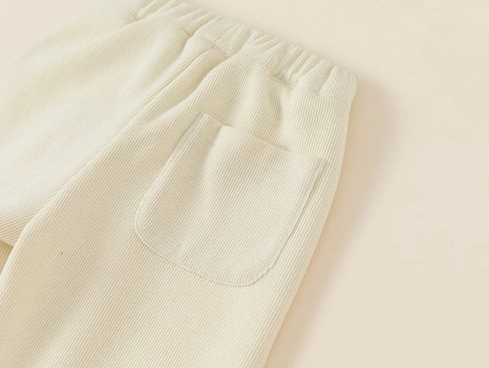 Jojo Ruffled Fleece Flared Pants