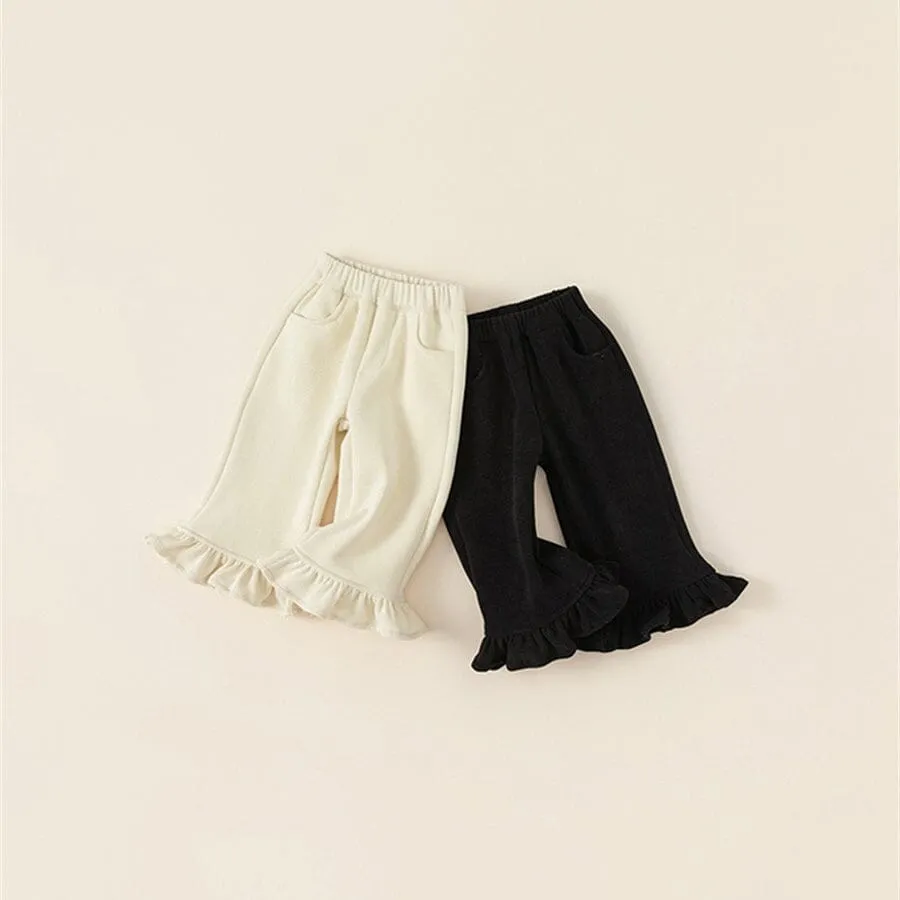 Jojo Ruffled Fleece Flared Pants