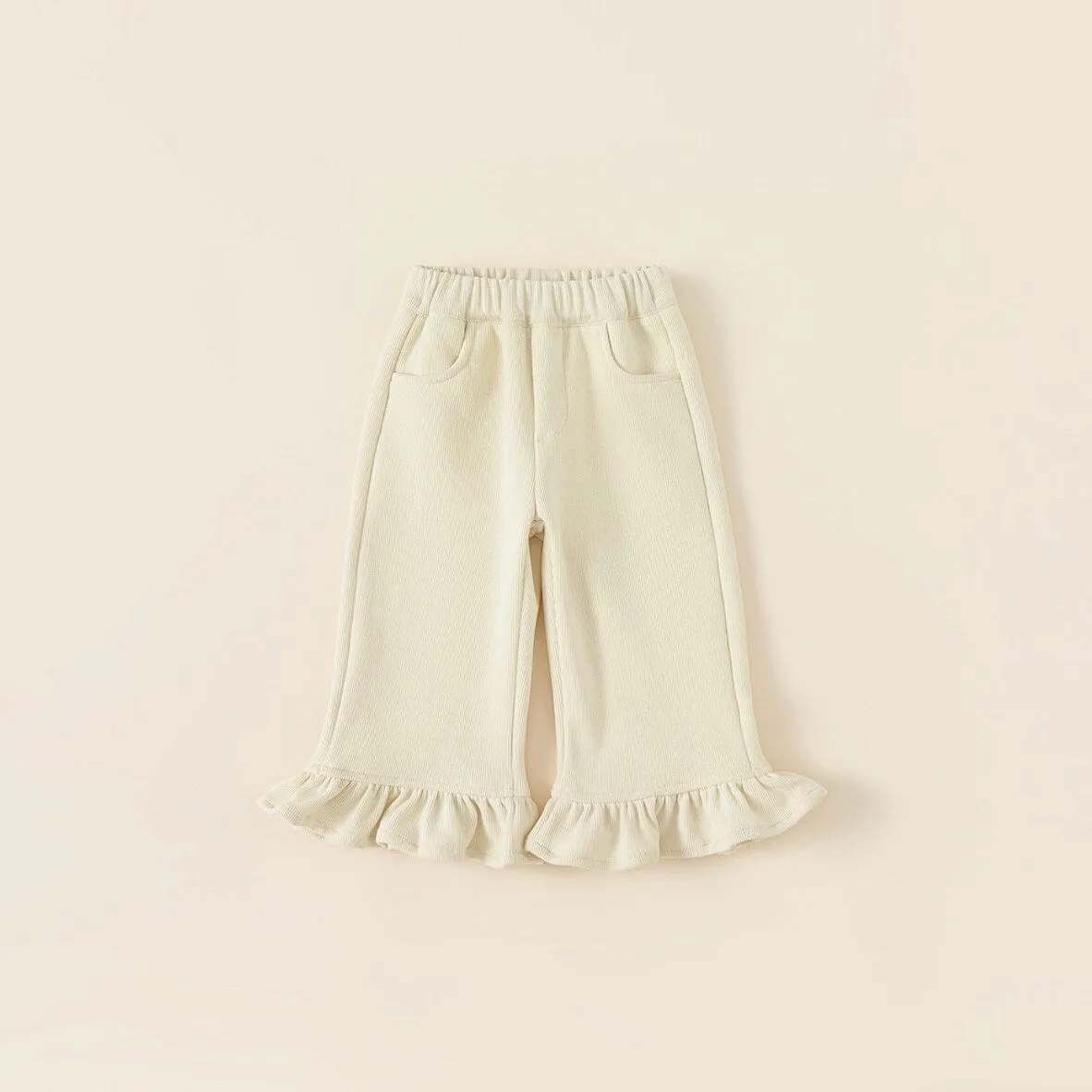 Jojo Ruffled Fleece Flared Pants