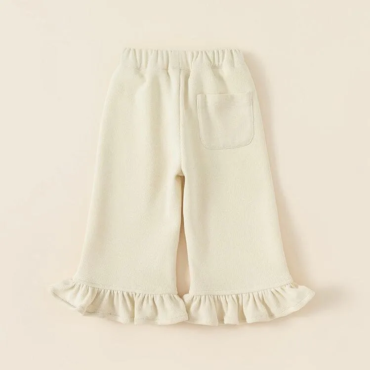 Jojo Ruffled Fleece Flared Pants