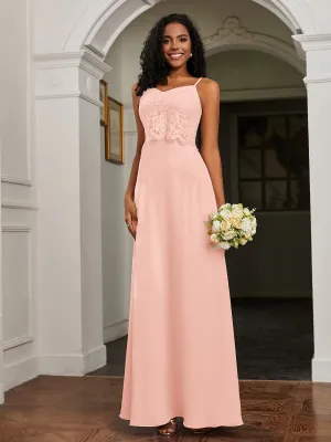 Lace Appliqued  Backless Chiffon A-Line Dress Coral