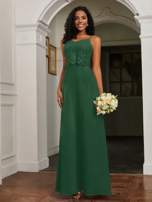 Lace Appliqued  Backless Chiffon A-Line Dress Dark Green Plus Size