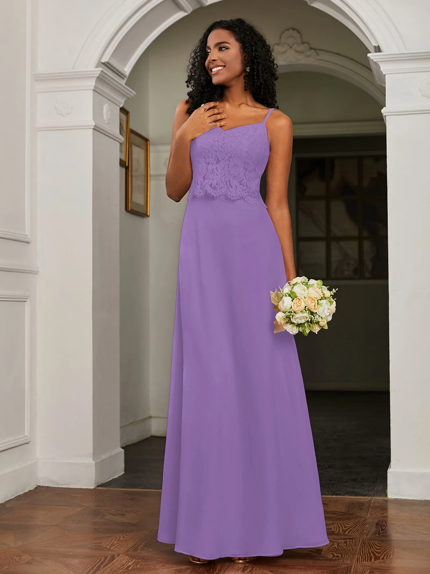 Lace Appliqued  Backless Chiffon A-Line Dress Tahiti Plus Size