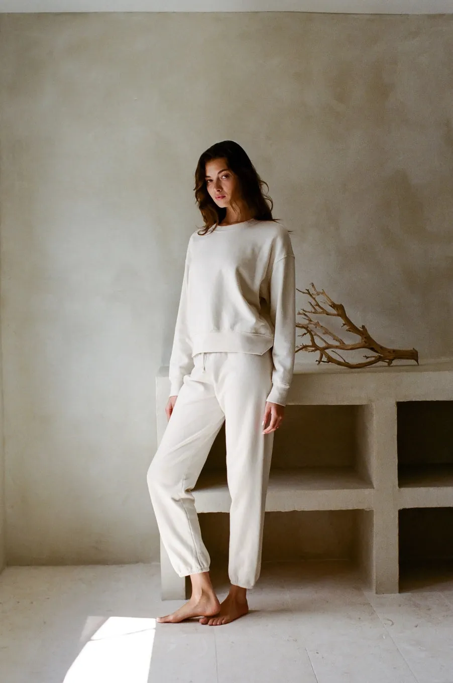 Lera Cream Cotton Pullover Crewneck
