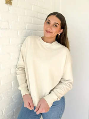 Lera Cream Cotton Pullover Crewneck