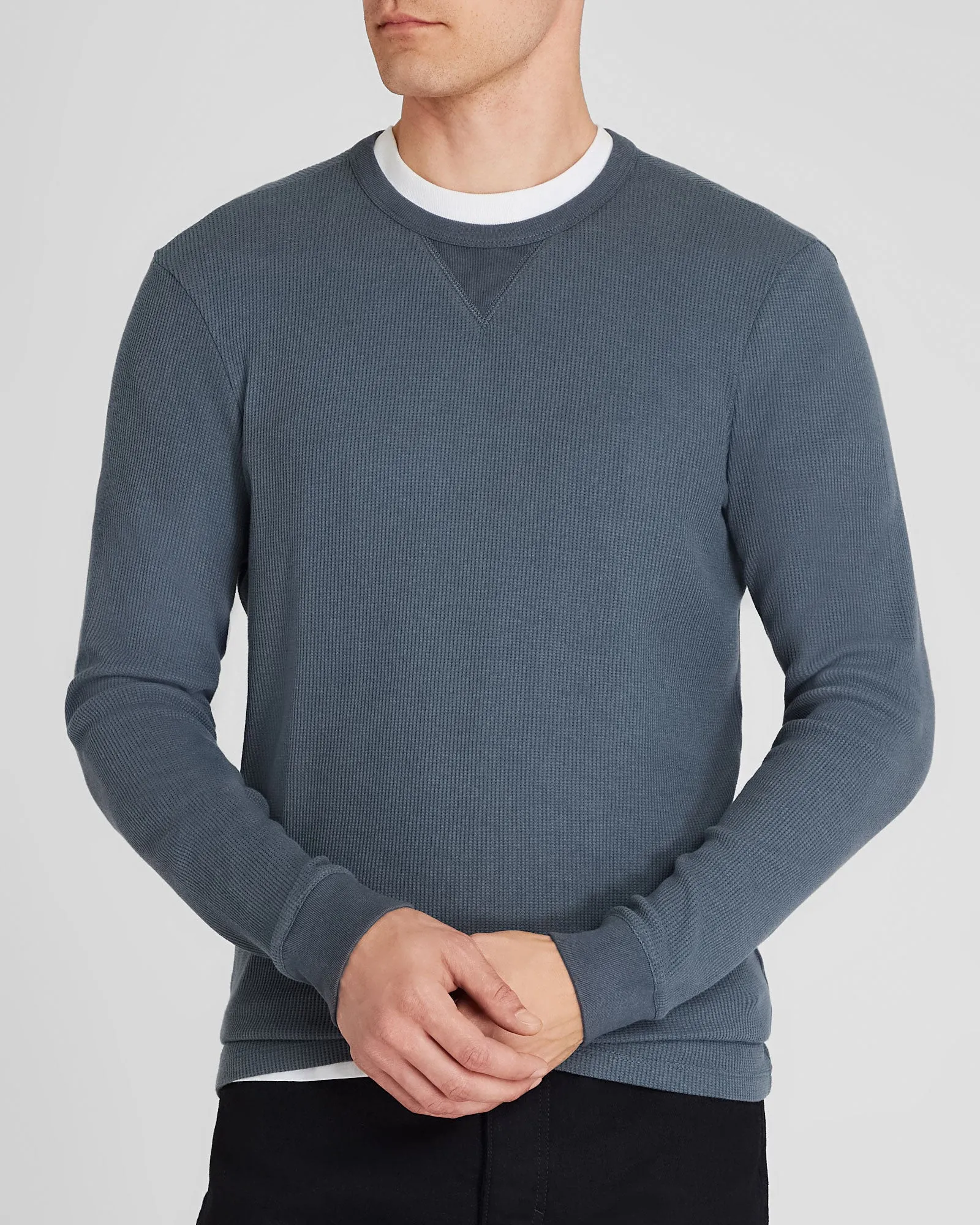 Long-Sleeve Waffle Crew