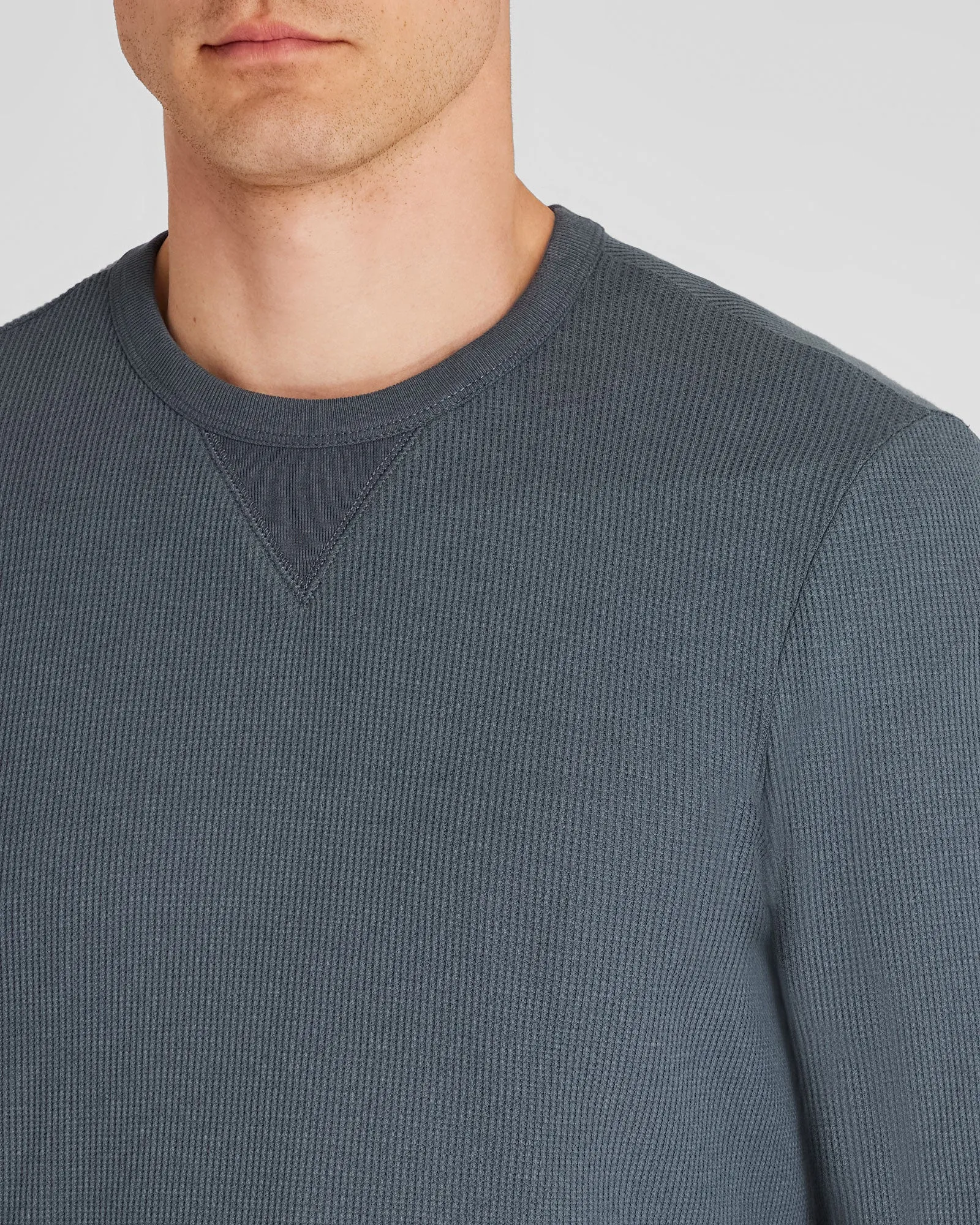 Long-Sleeve Waffle Crew