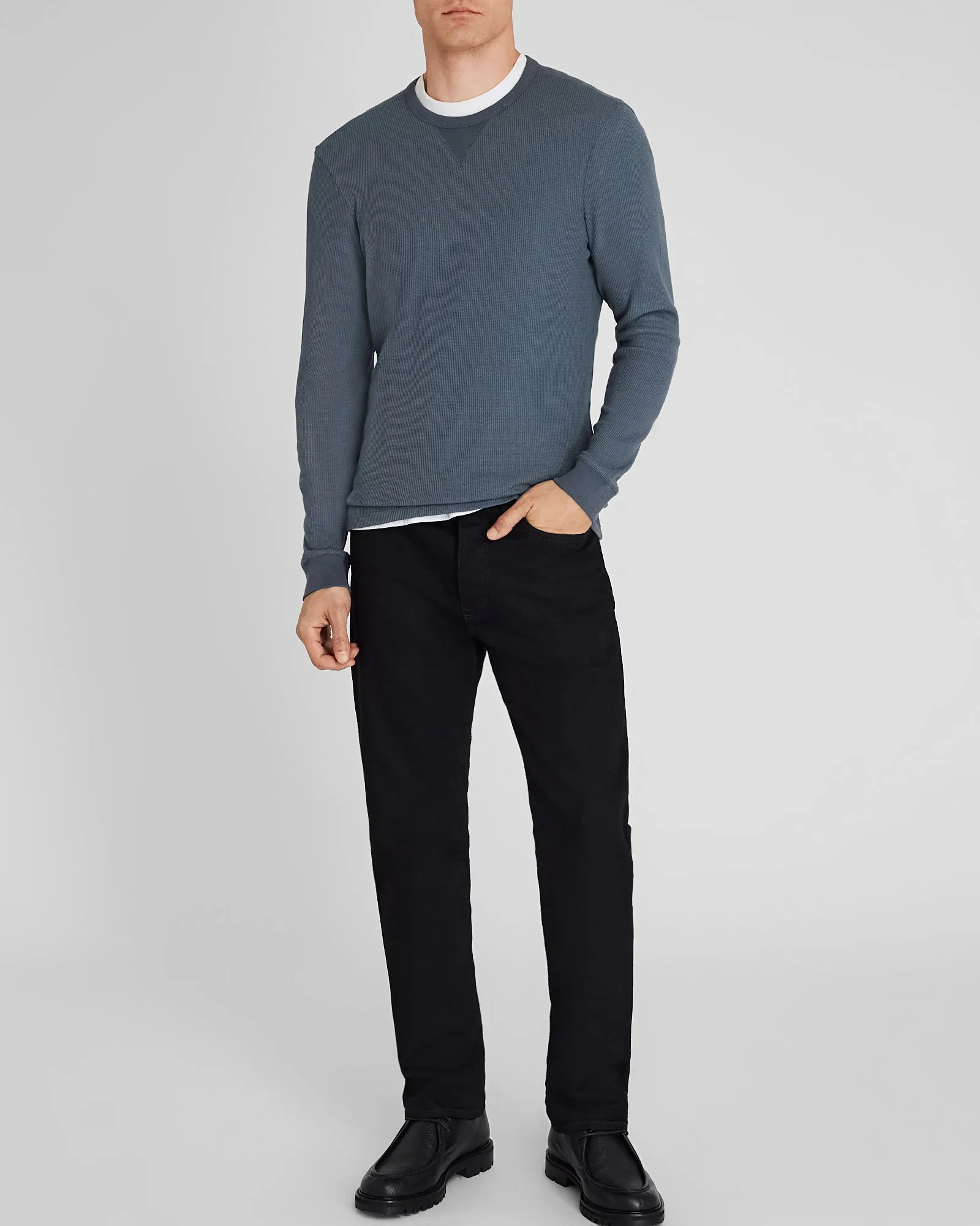 Long-Sleeve Waffle Crew