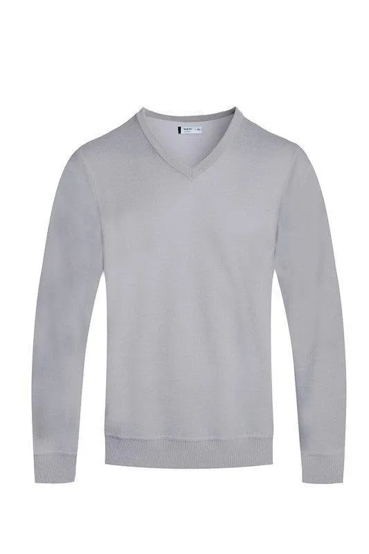 Men’s Solid V-neck Sweater
