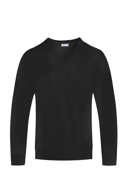 Men’s Solid V-neck Sweater