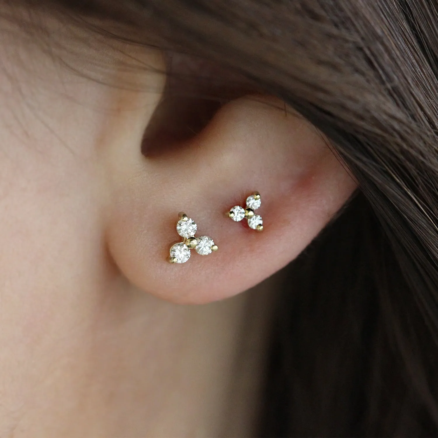 Mini Grace Earring With White Diamonds