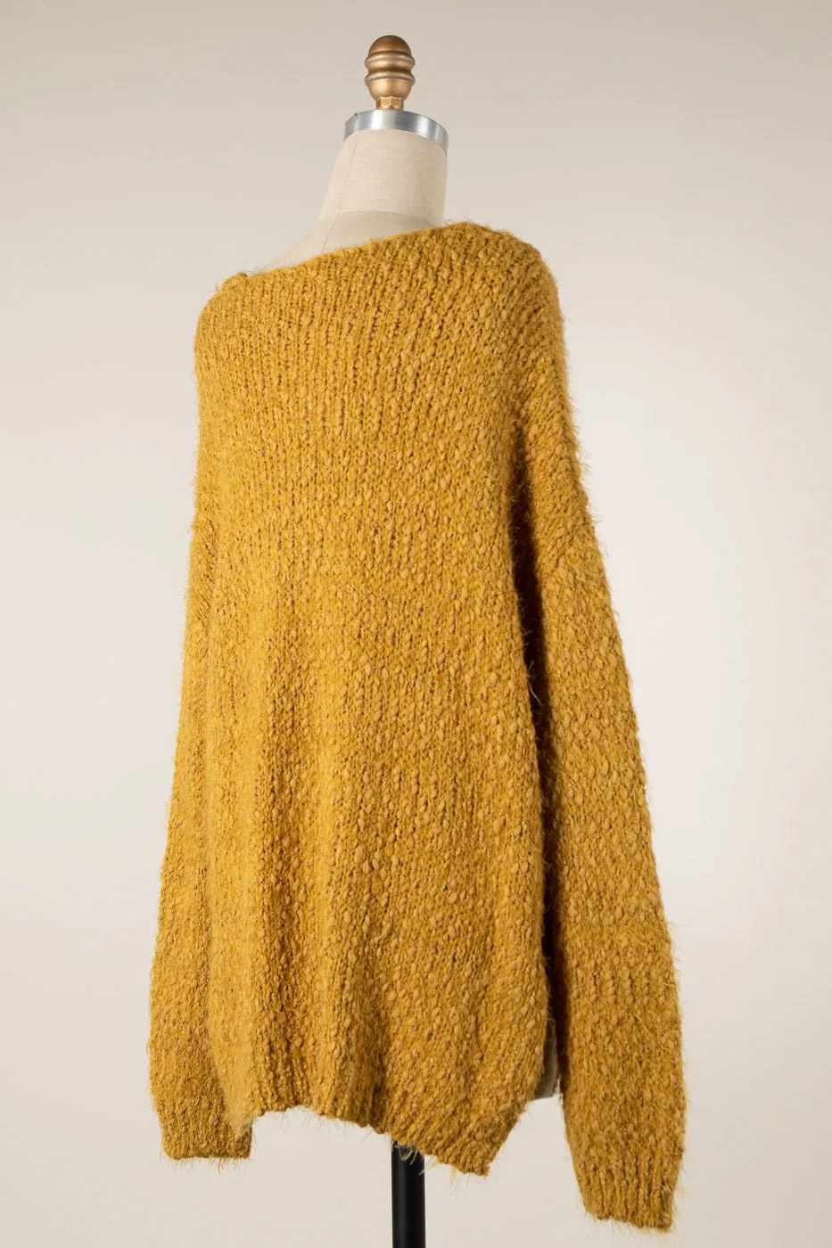OVAL NECKLINE LOOSE FIT SOFT KNIT SWEATER 1 PACK