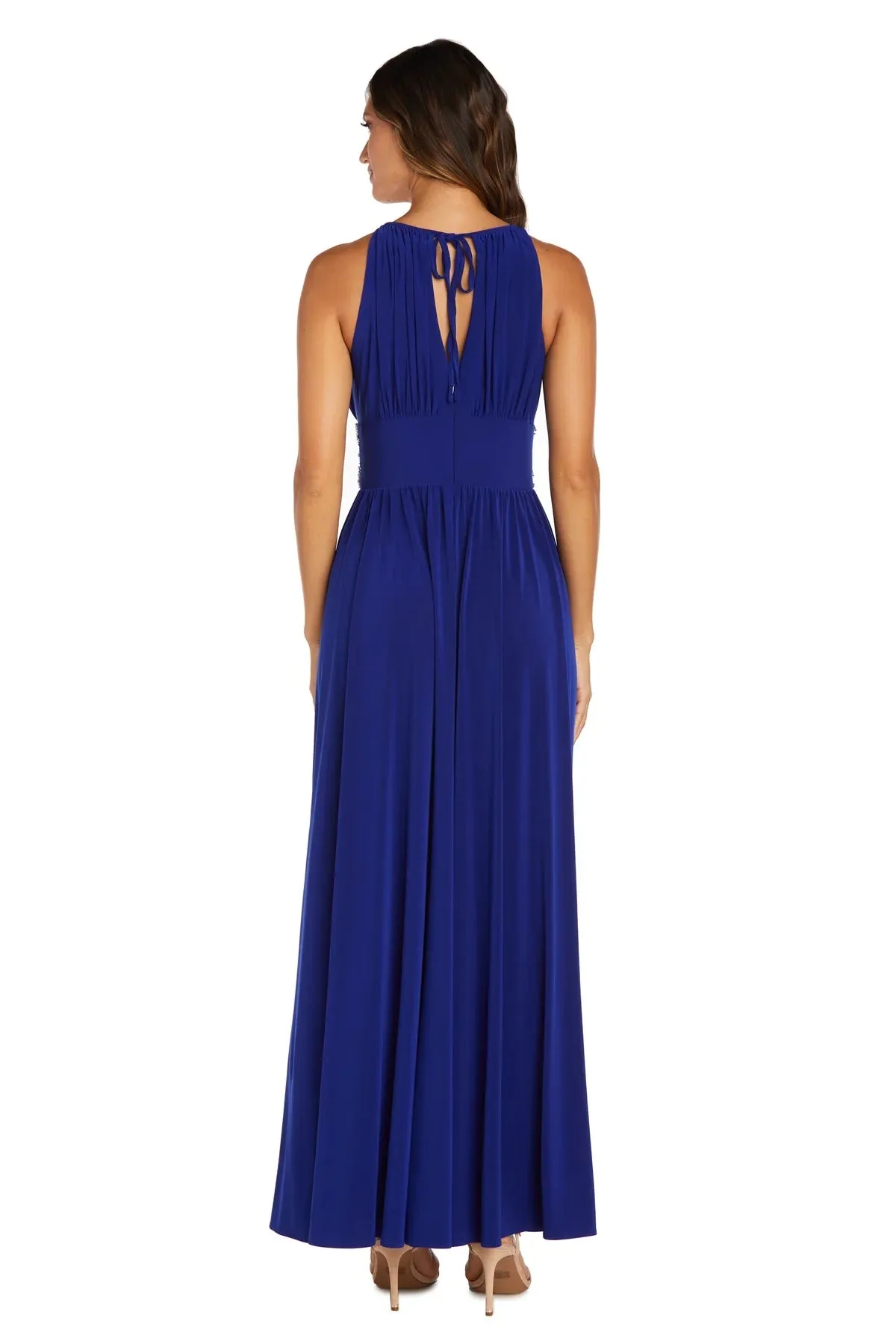 R&M Richards Women's Petite Sleeveless Beaded Designer Evening Gown