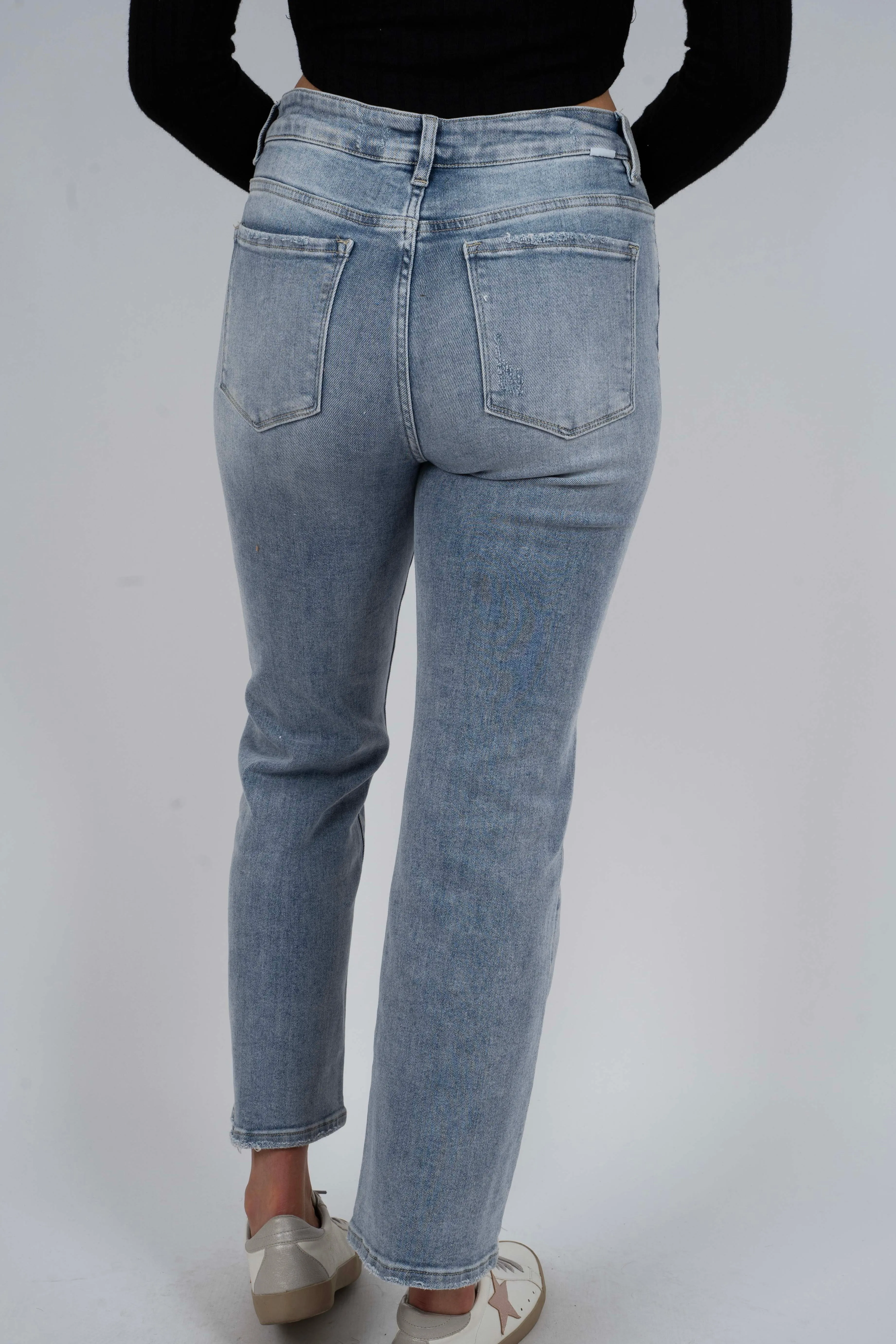 Risen High Rise Ankle Straight Jeans (Relaxed Fit)