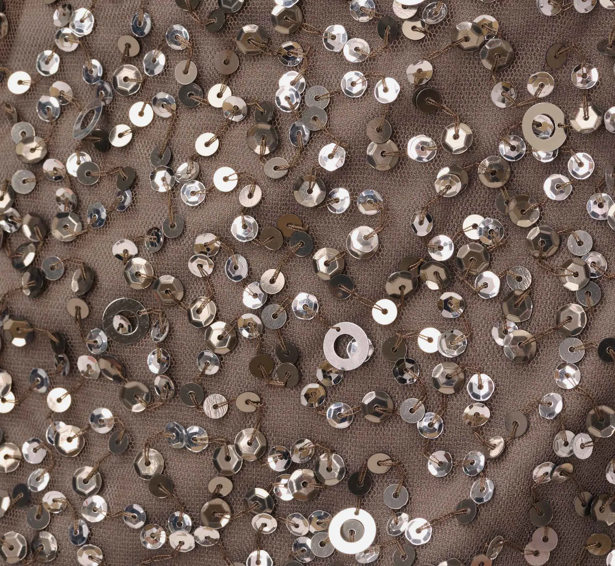 Scoop Back Sequin Gown In Lead