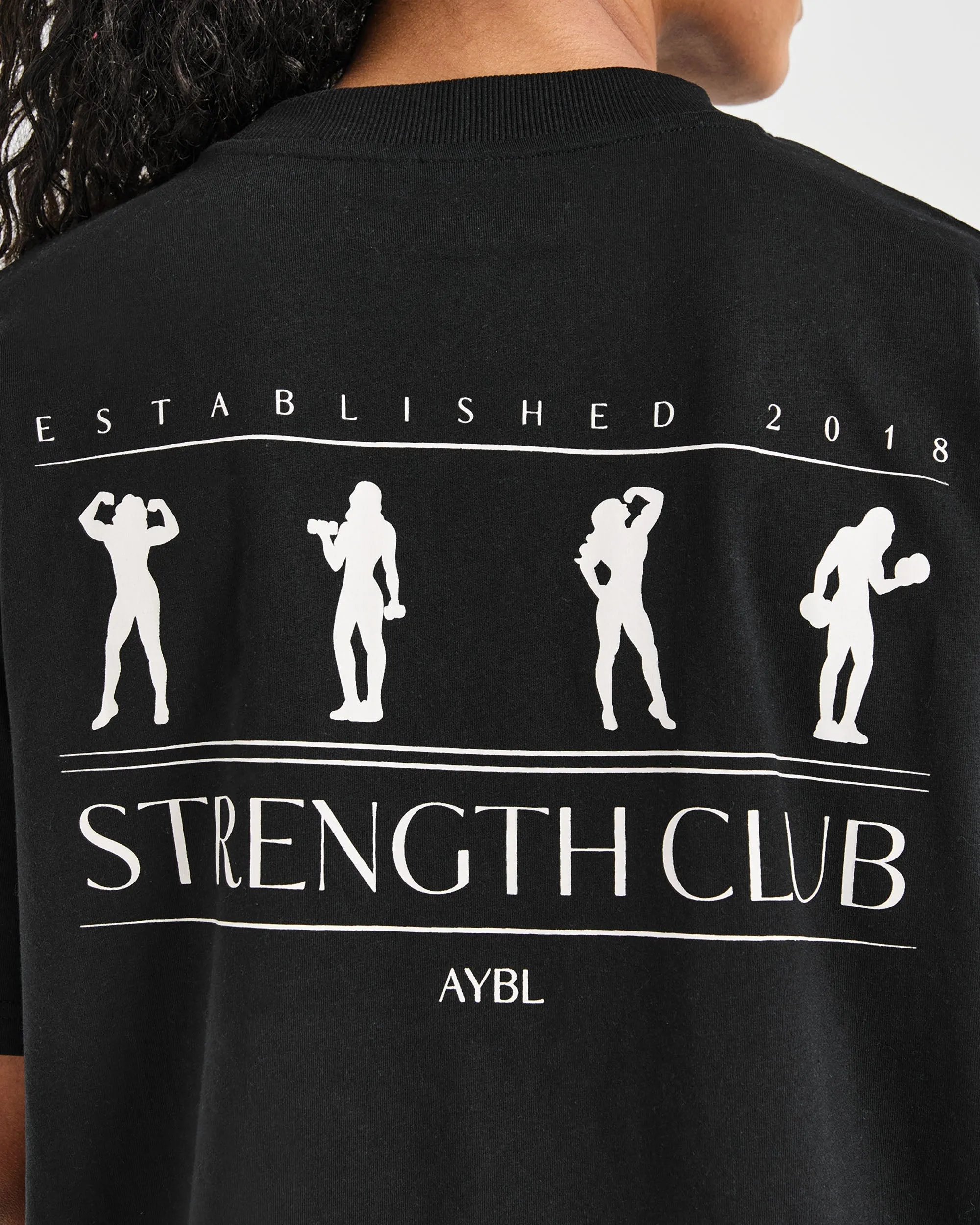 Strength Club Oversized T Shirt - Black