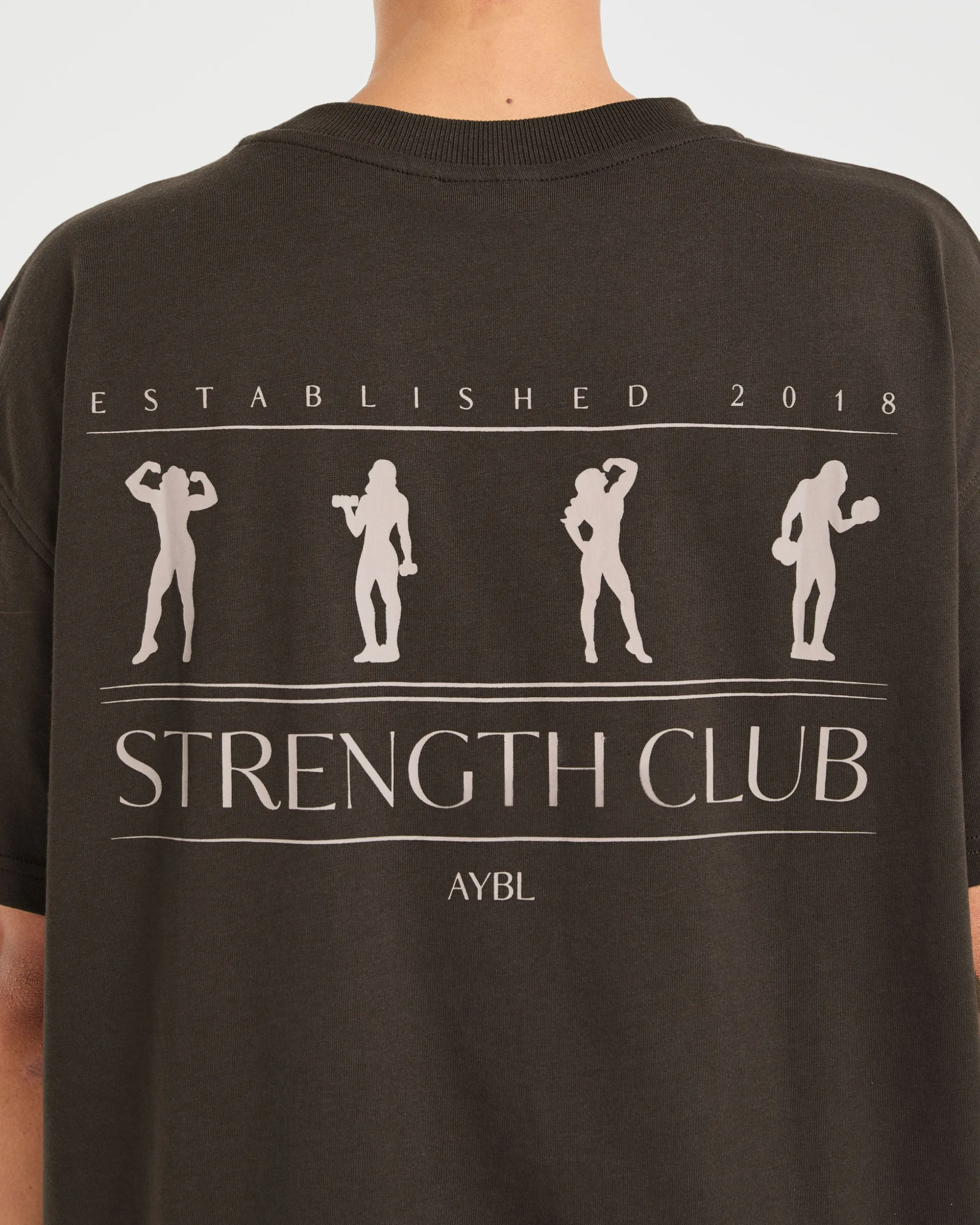 Strength Club Oversized T Shirt - Brown
