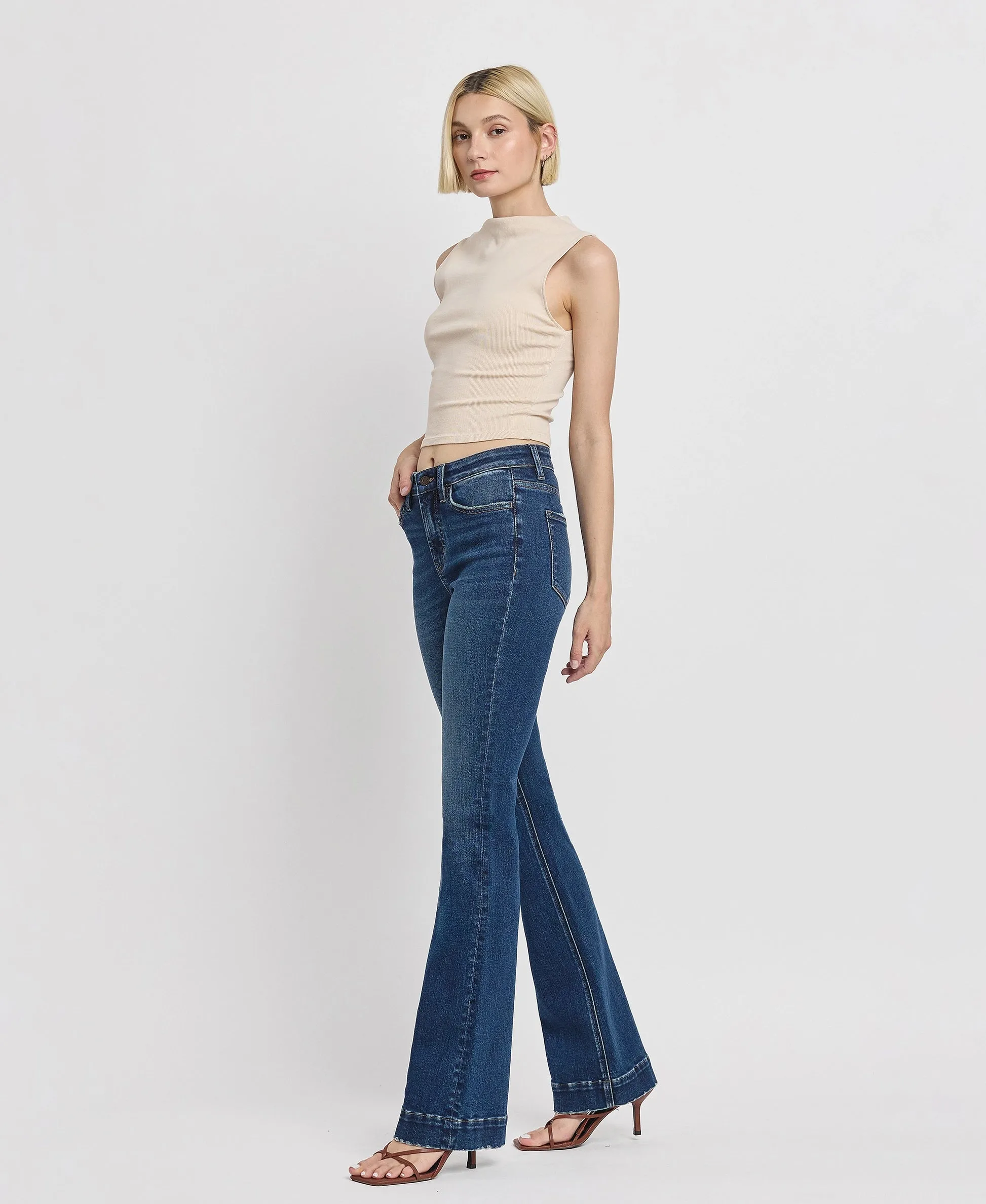 Vervet by Flying Monkey Sustainability High Rise Trouser Fit Boot Cut Jeans