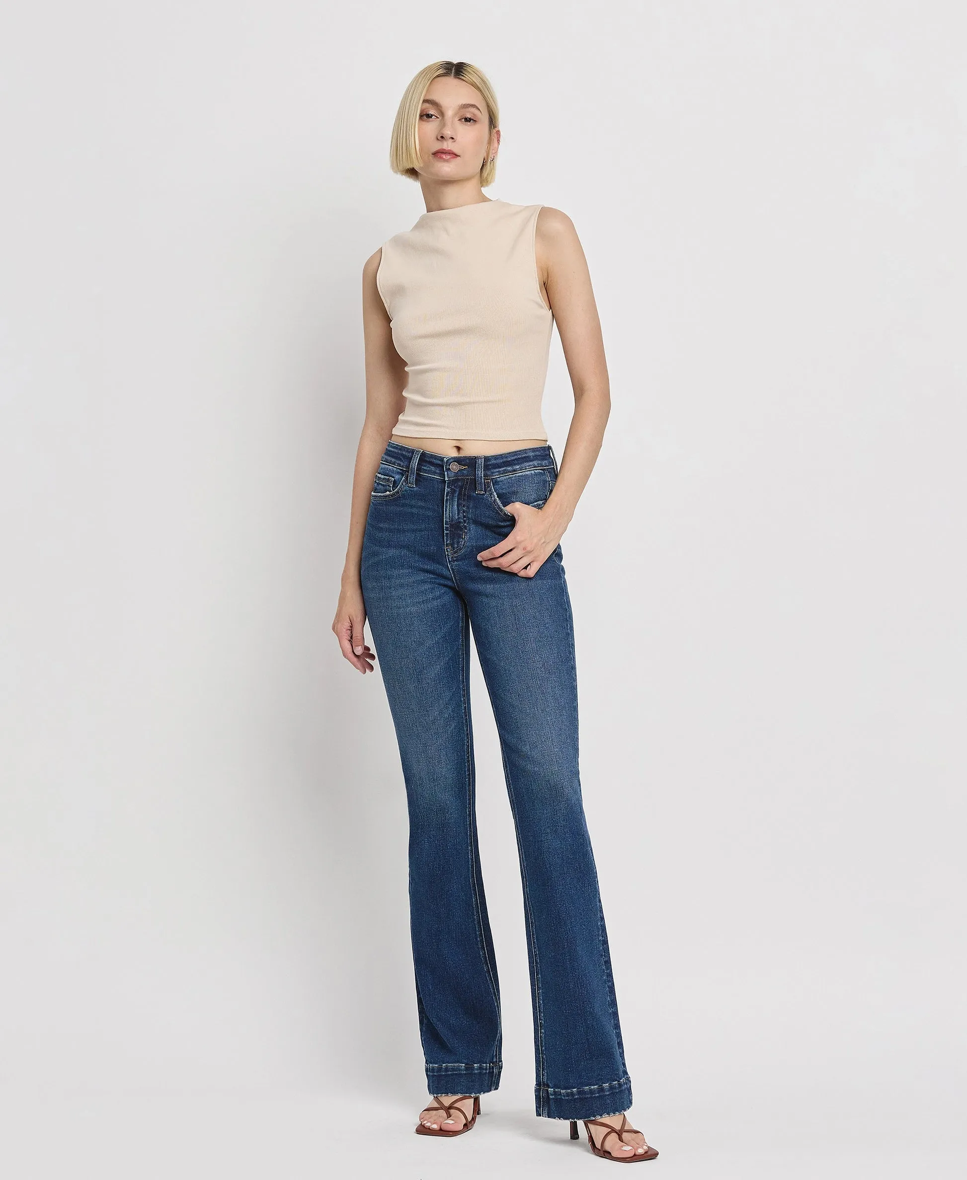 Vervet by Flying Monkey Sustainability High Rise Trouser Fit Boot Cut Jeans