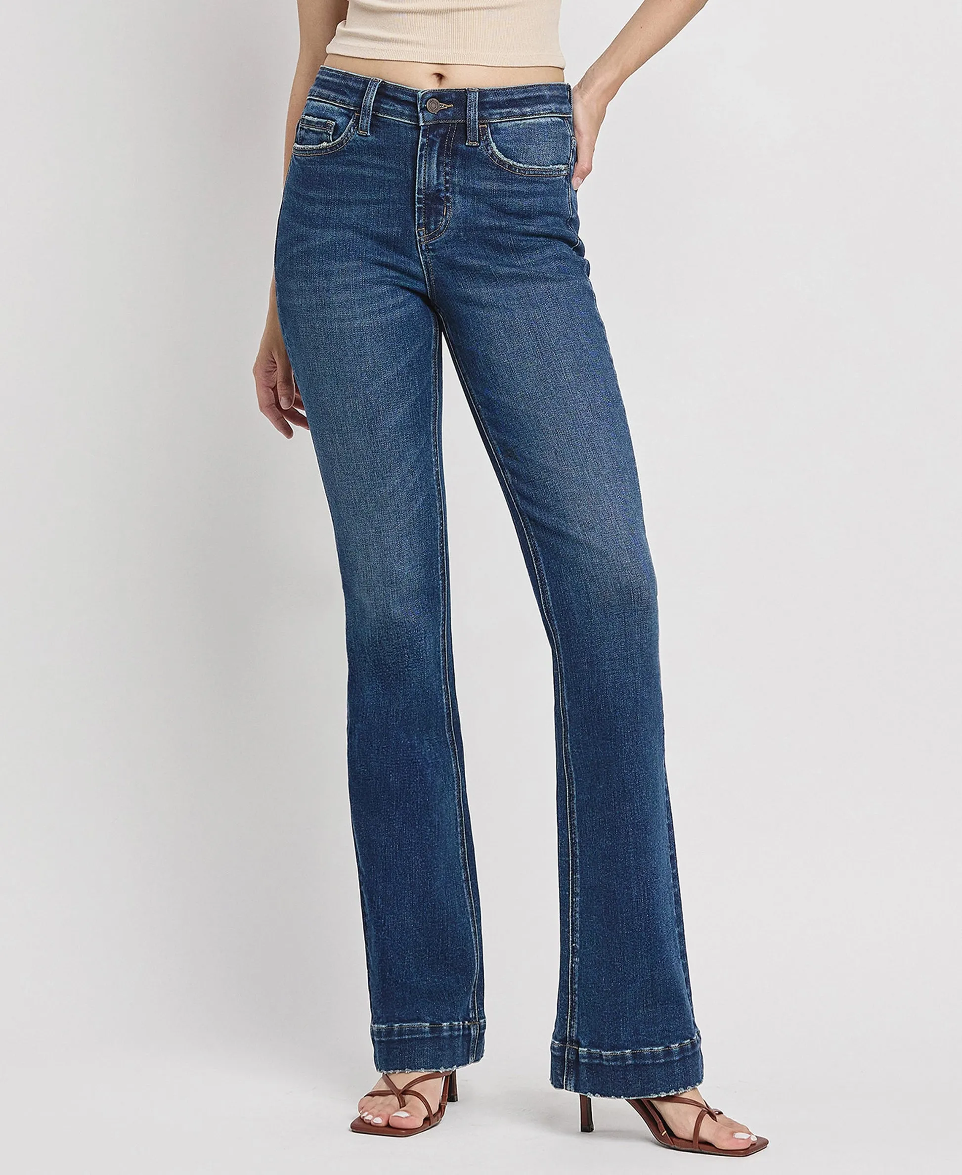 Vervet by Flying Monkey Sustainability High Rise Trouser Fit Boot Cut Jeans