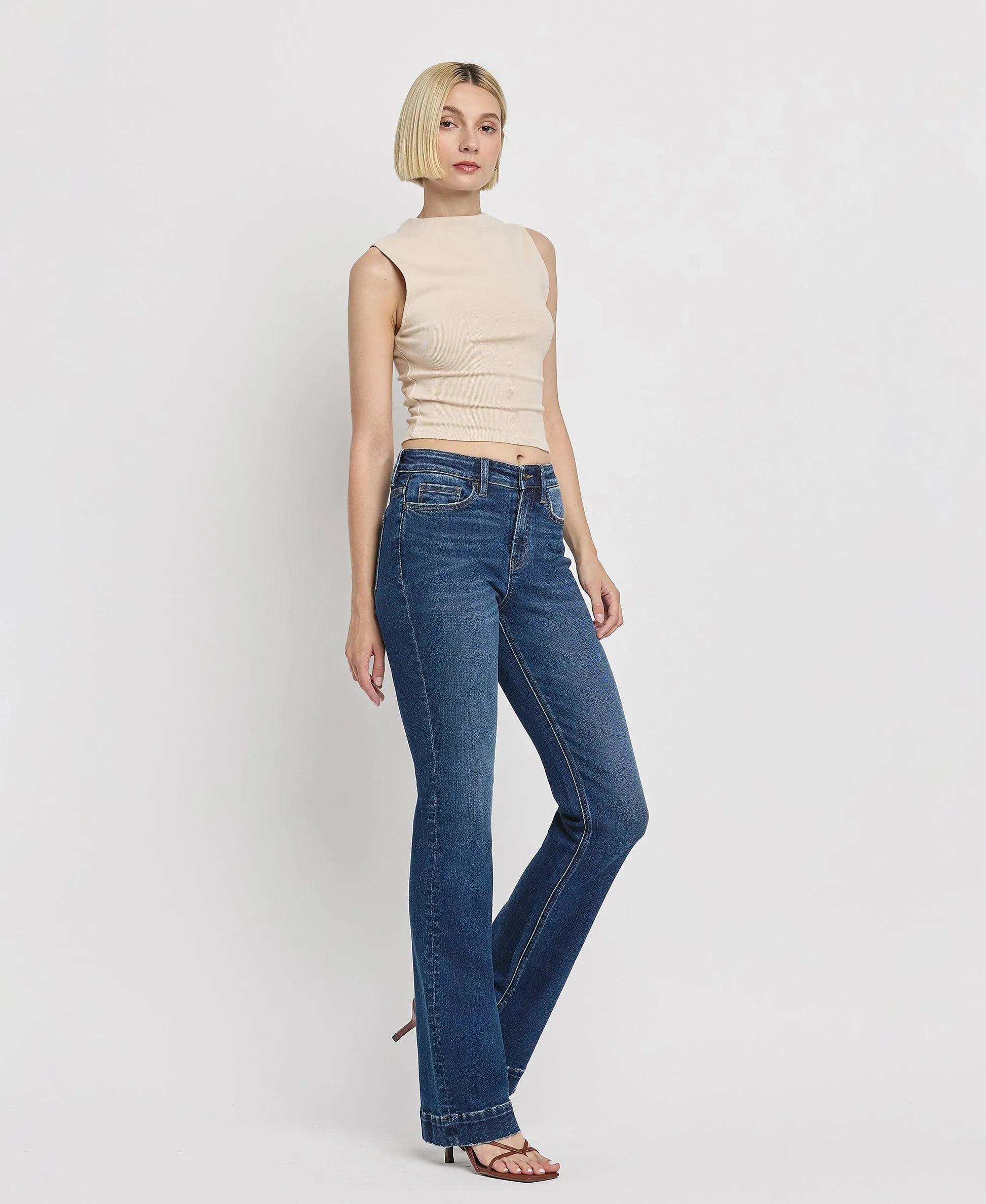 Vervet by Flying Monkey Sustainability High Rise Trouser Fit Boot Cut Jeans