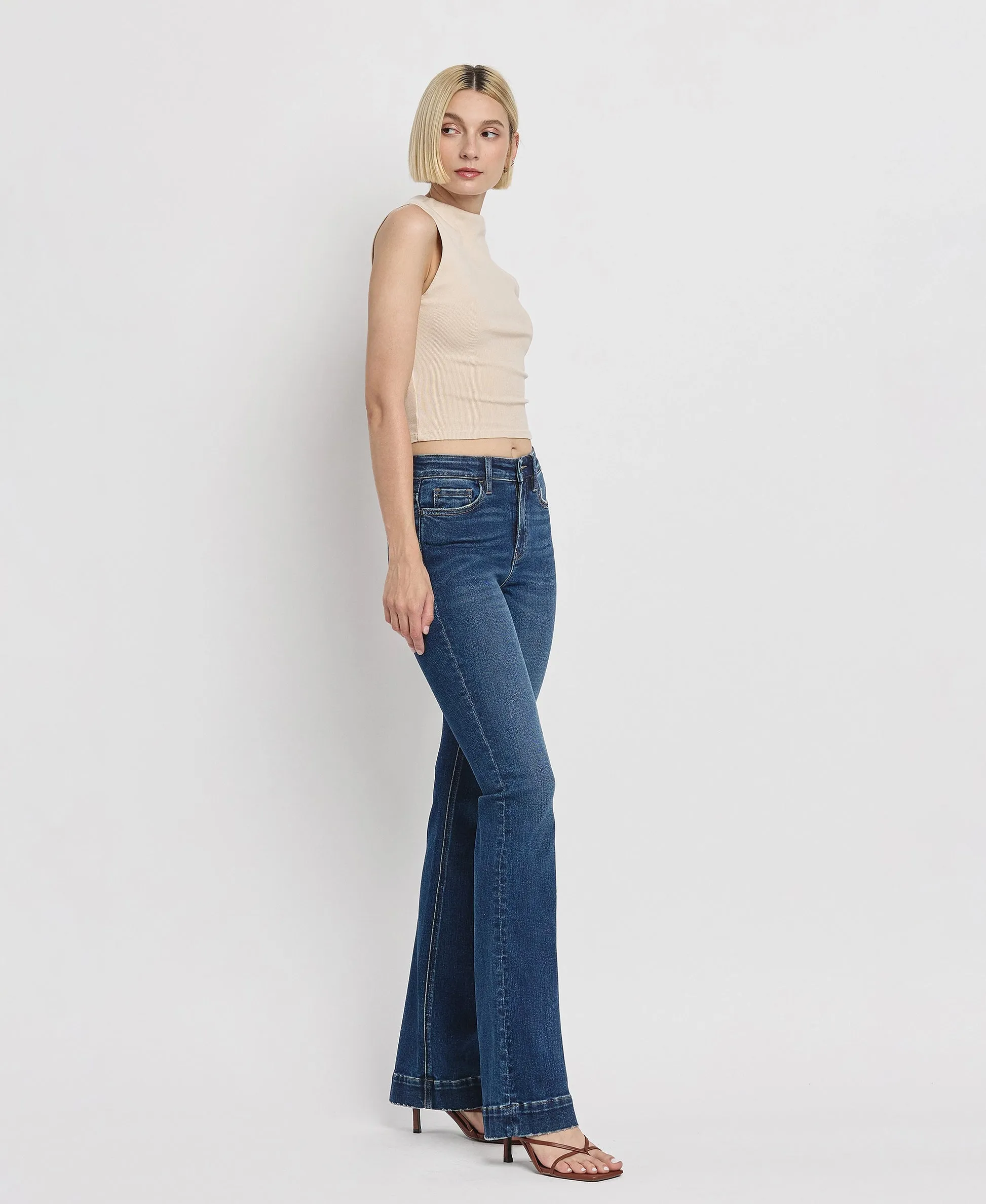 Vervet by Flying Monkey Sustainability High Rise Trouser Fit Boot Cut Jeans