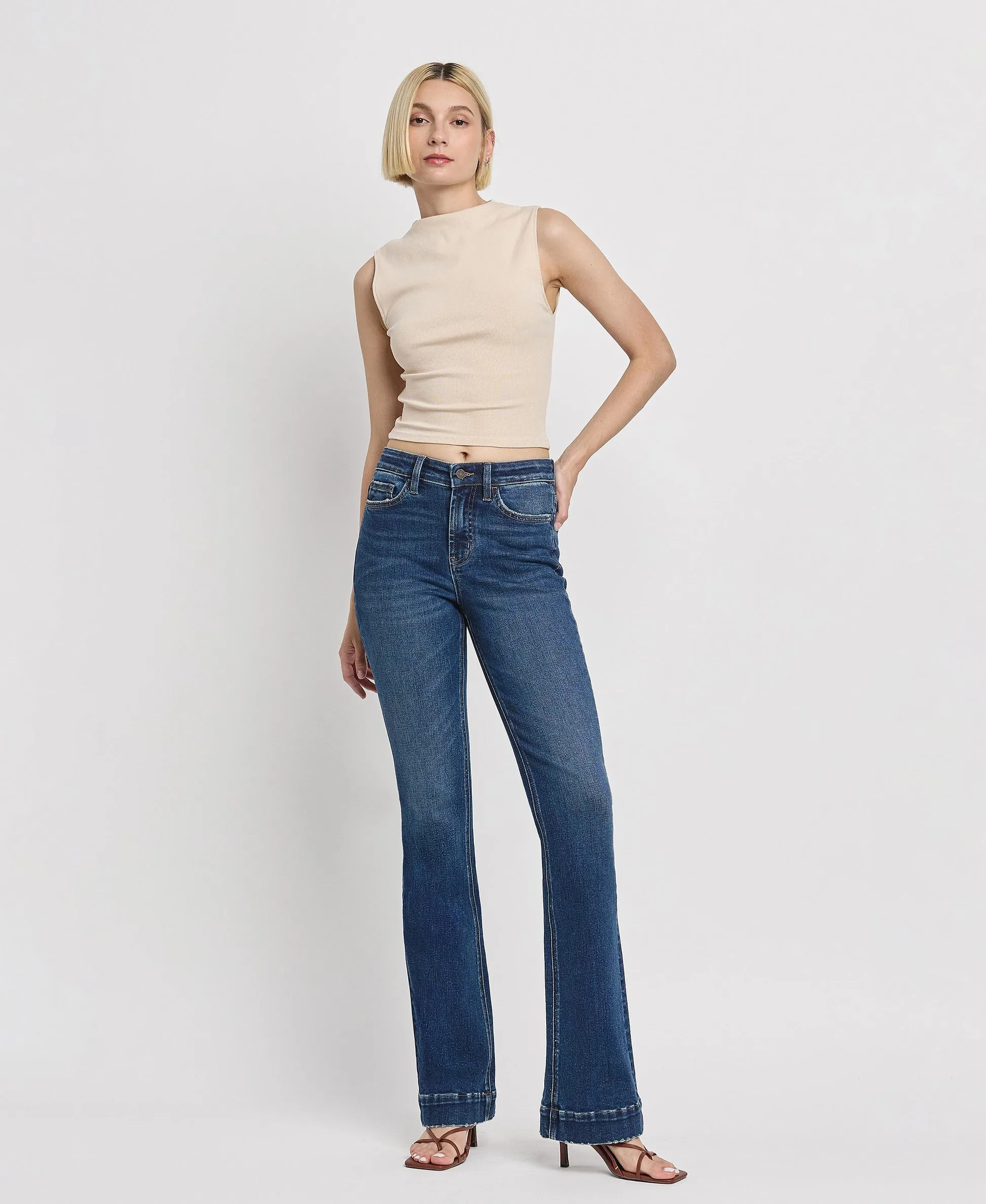 Vervet by Flying Monkey Sustainability High Rise Trouser Fit Boot Cut Jeans